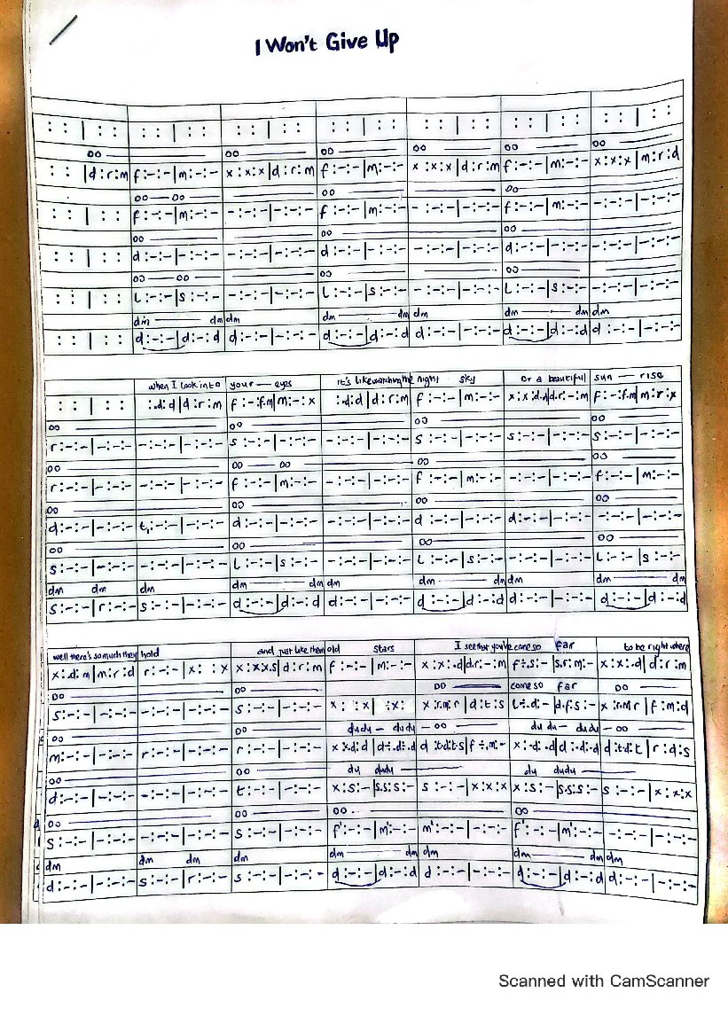 I Won T Give Up - Download Choir Script PDF