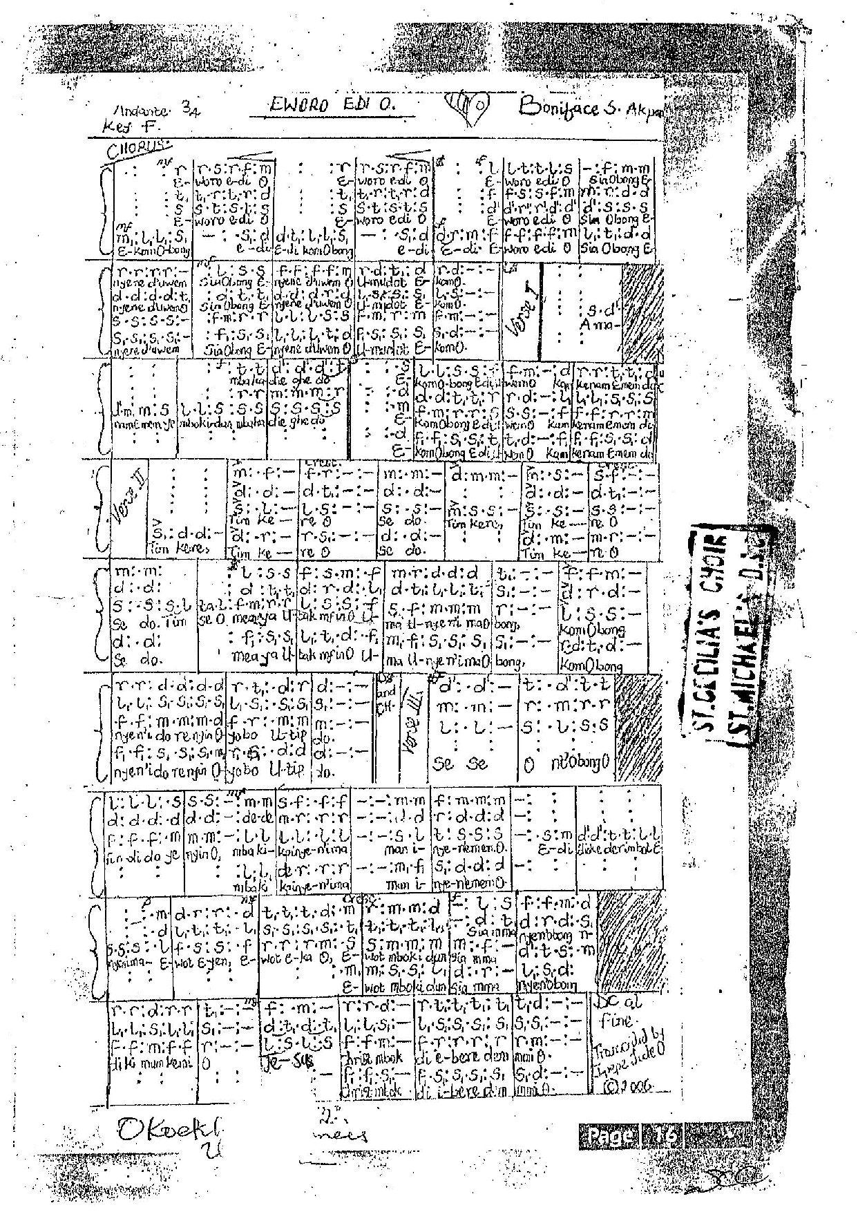 Eworo Edi O - Download Choir Script PDF