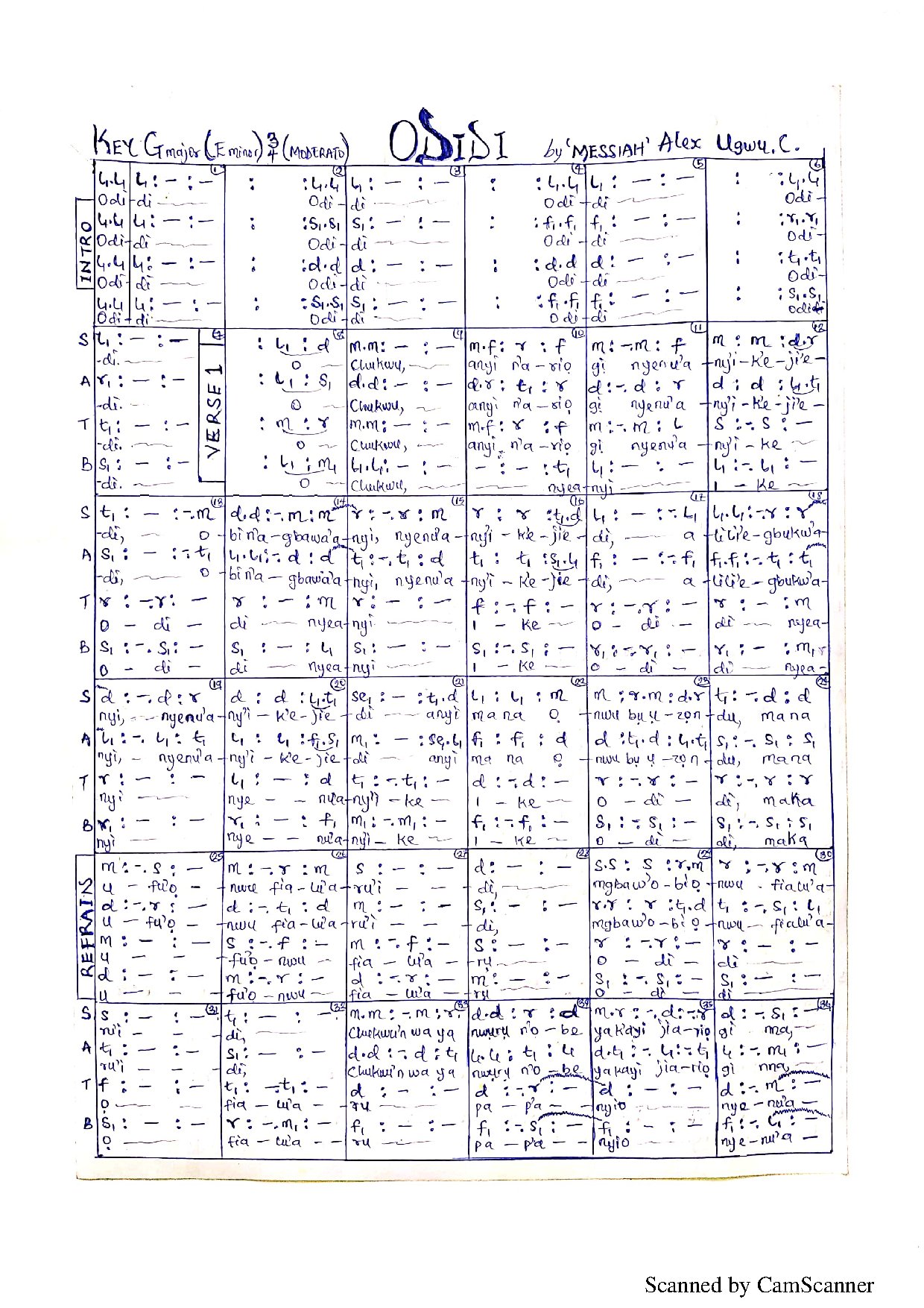 Odidi Alex Ugwu - Download Choir Script PDF