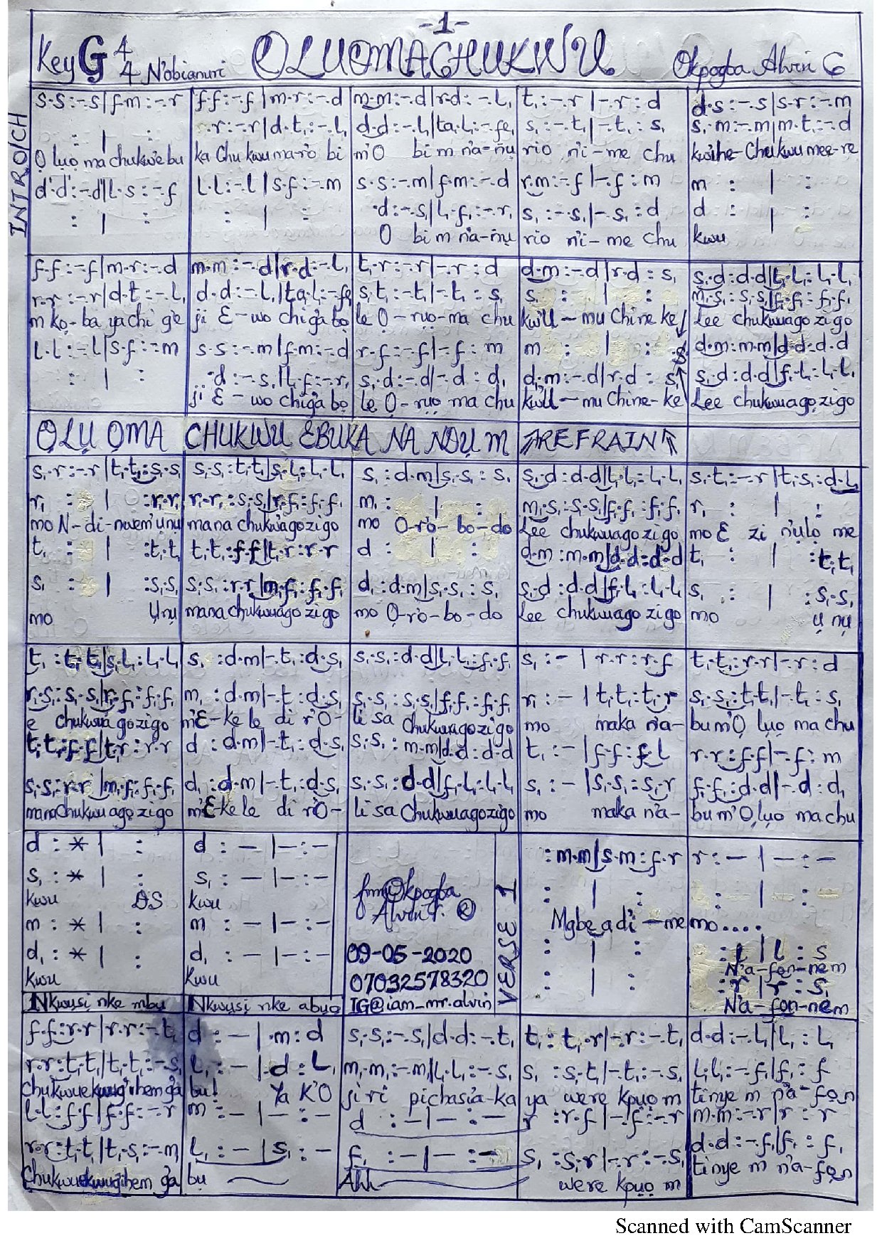 Oluoma Chukwu - Download Choir Script PDF