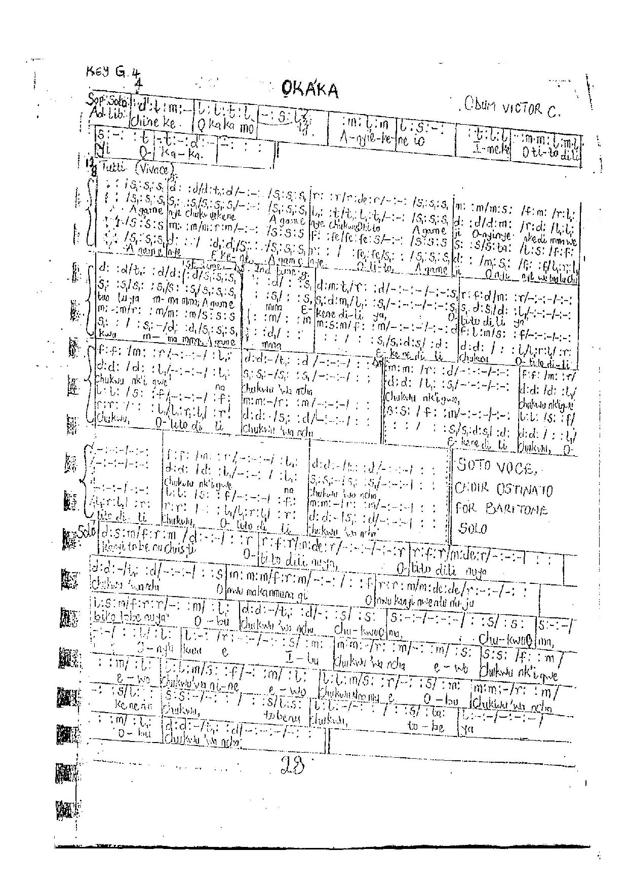 Okaka 1 - Download Choir Script PDF
