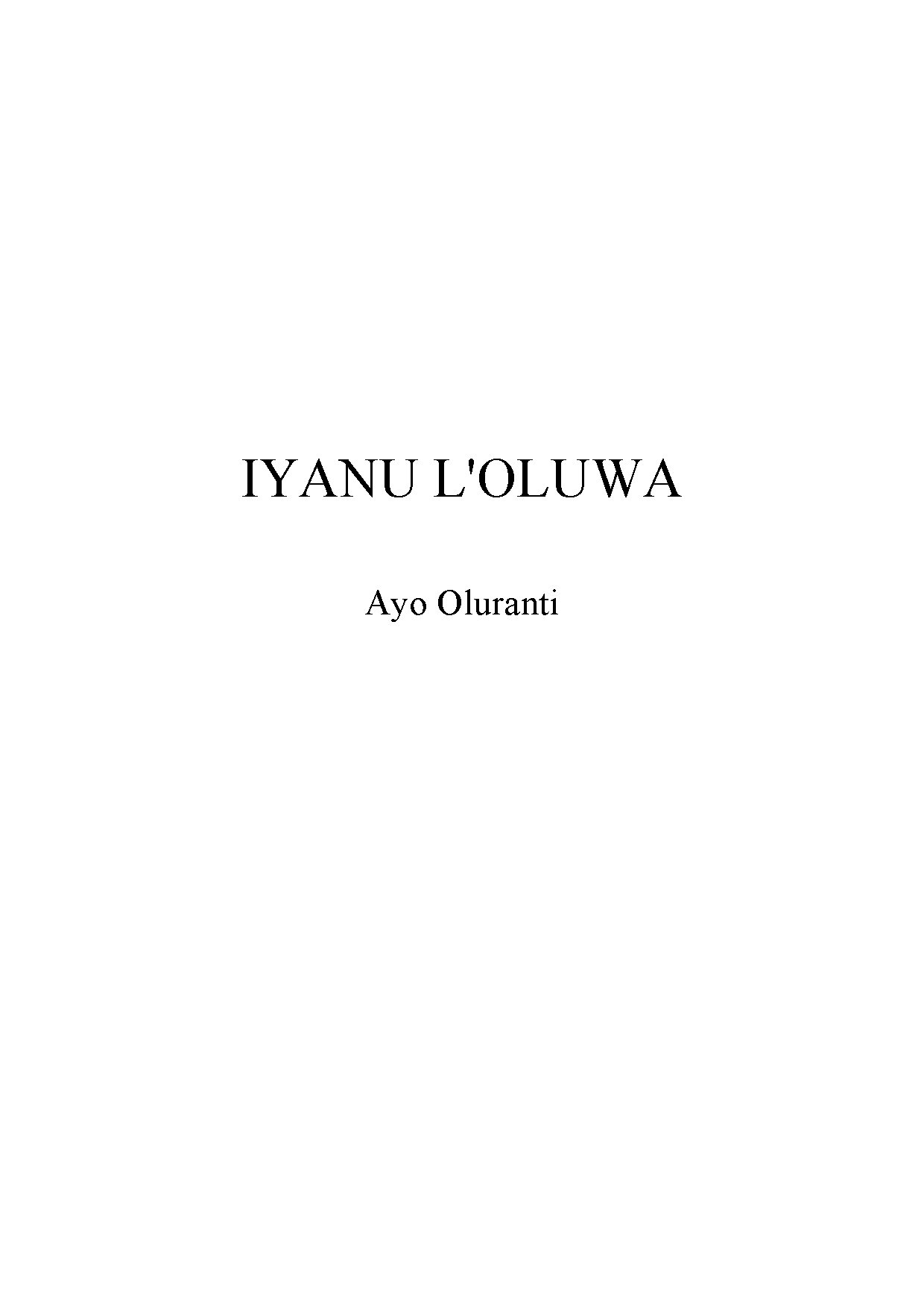 Iyanu - Download Choir Script PDF