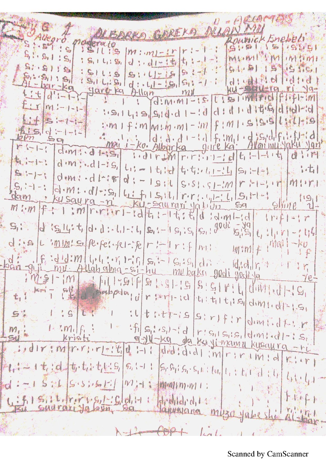 Al Barka Gayeka - Download Choir Script PDF