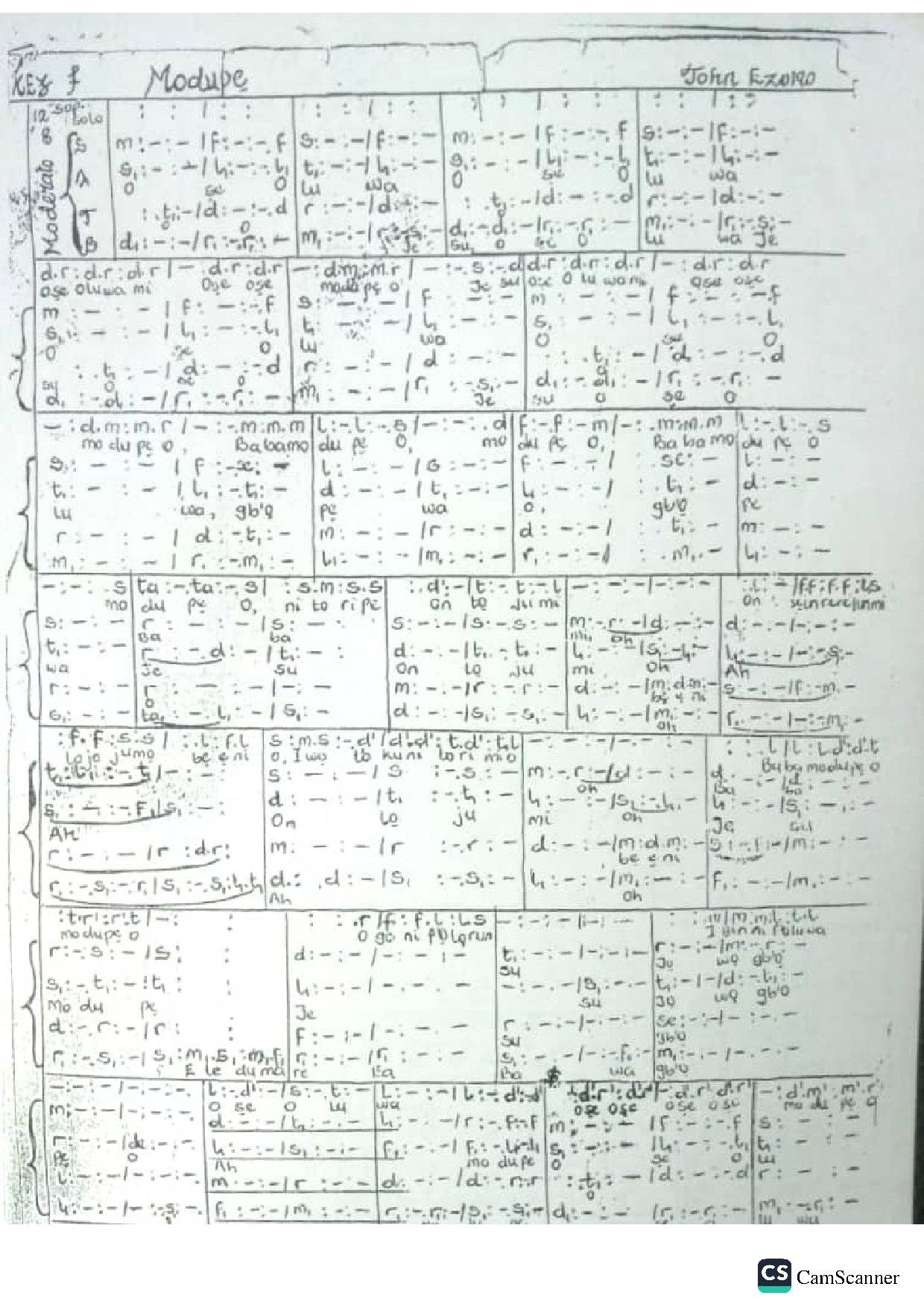 Modupe - Download Choir Script PDF