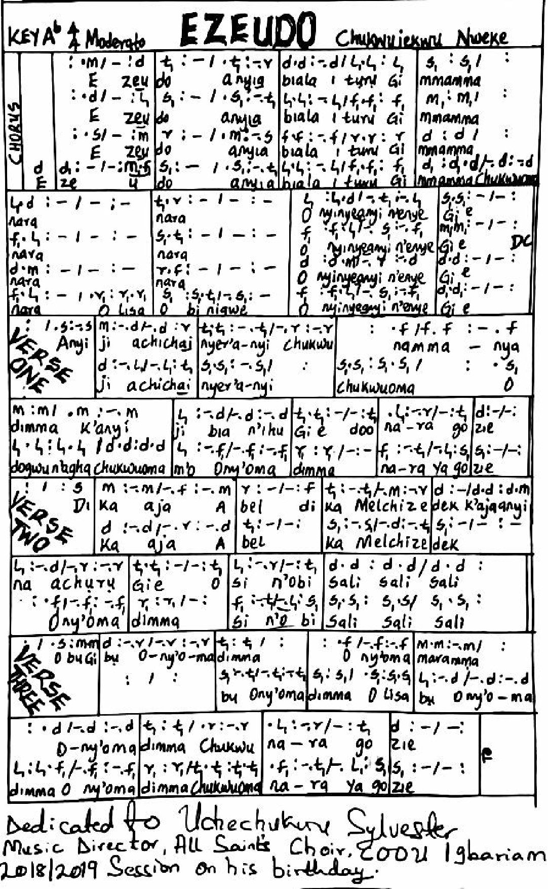 Ezeudo Chukwujekwu Nweke - Download Choir Script PDF