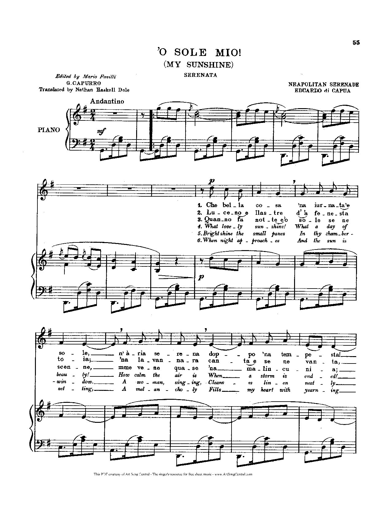 O-sole-mio - Download Choir Script PDF