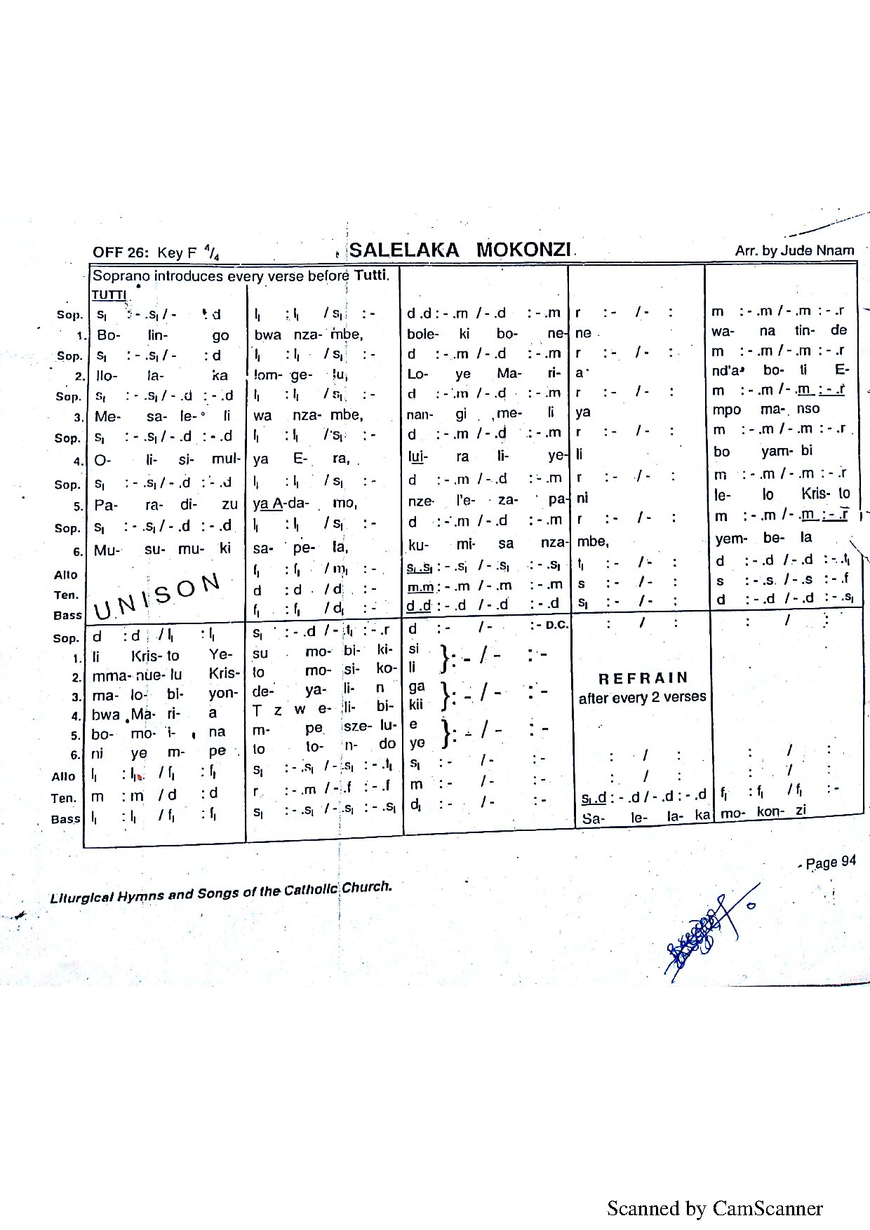 Salelaka Makonzi - Download Choir Script PDF