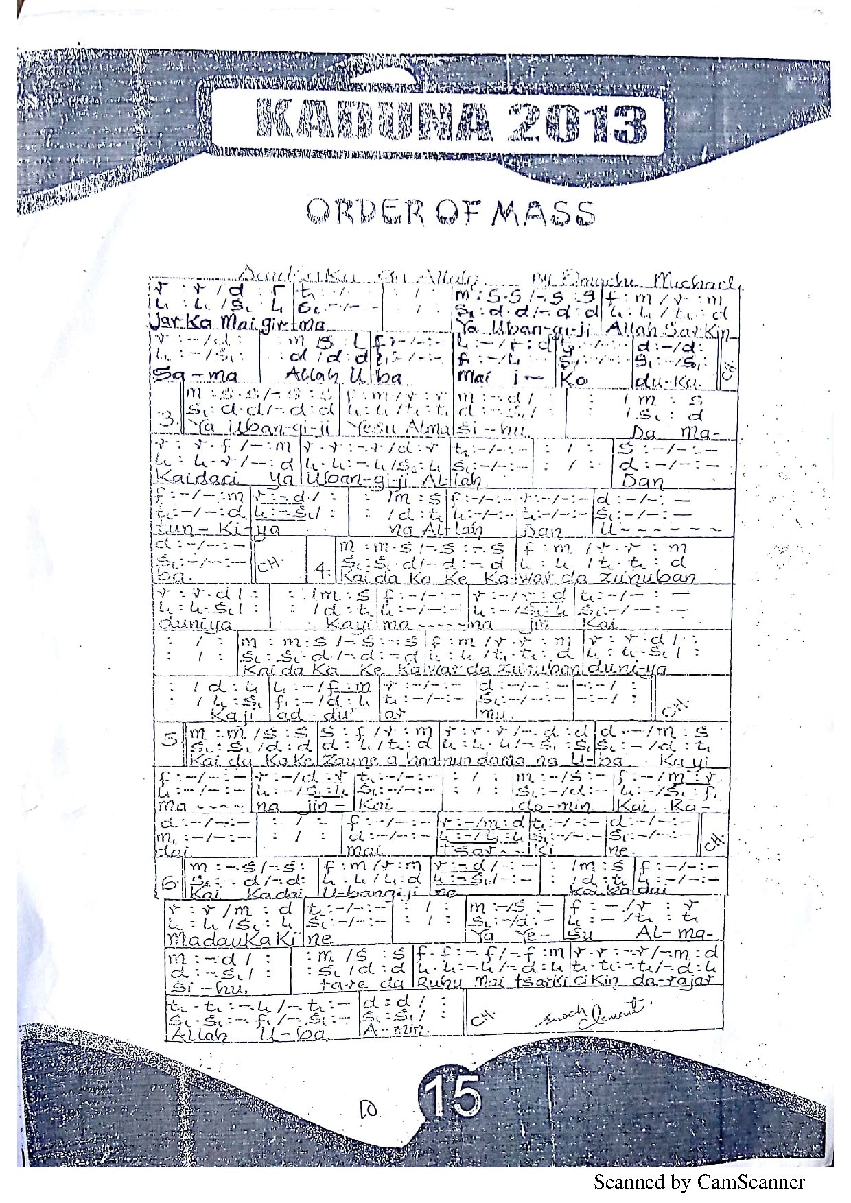 Daukaka Ga Allah - Fr Omachi - Download Choir Script PDF