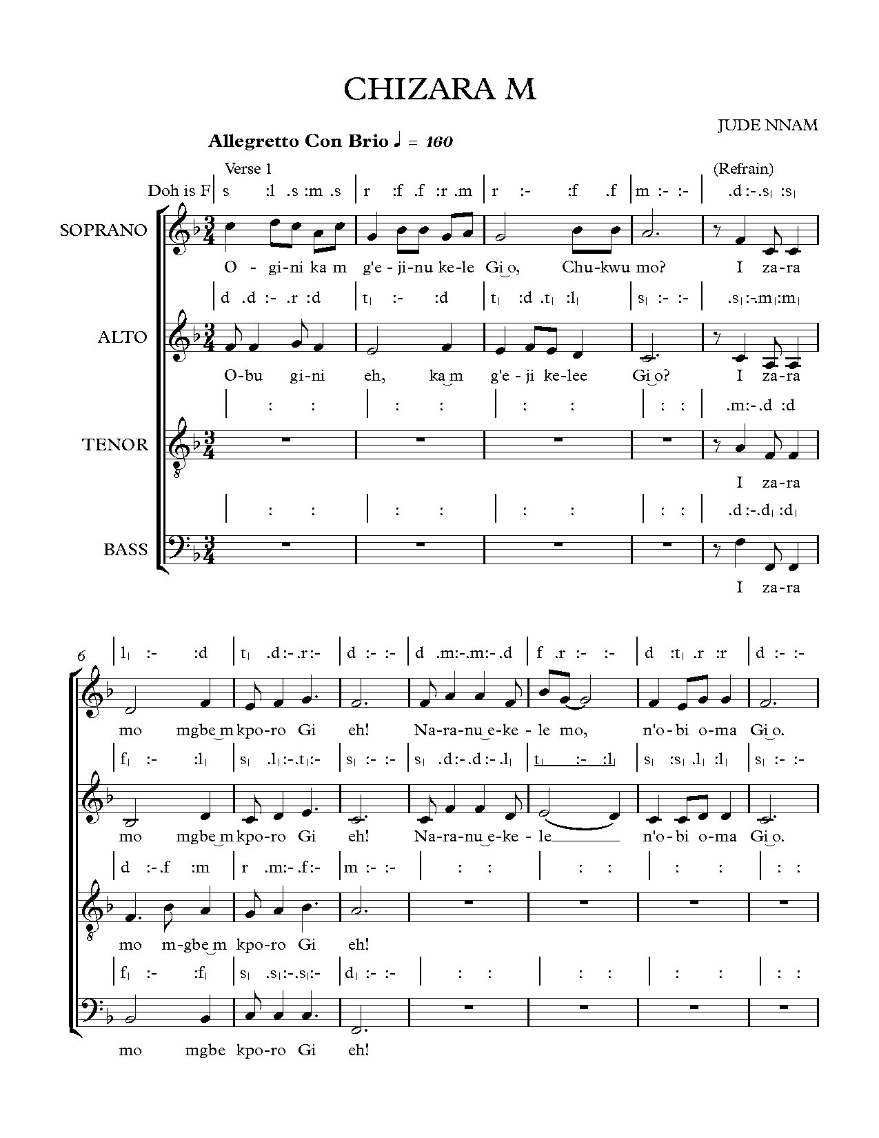 (Off) Chizara M - Download Choir Script PDF