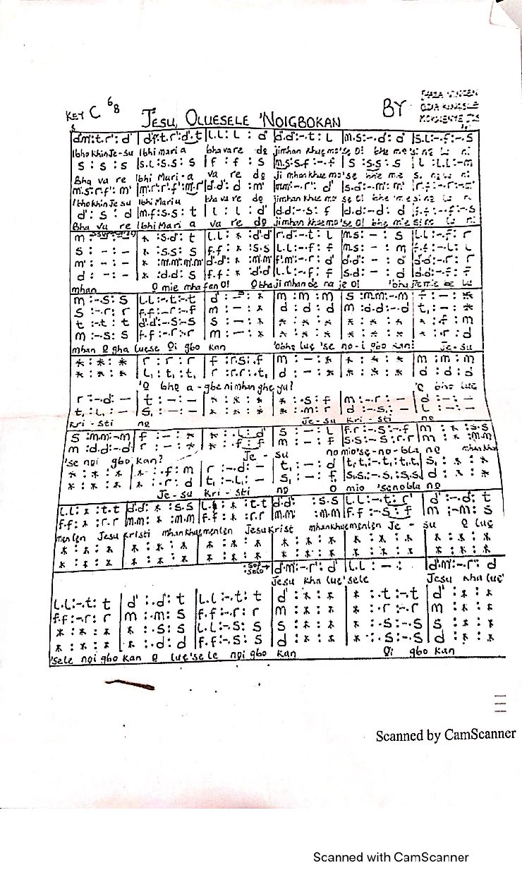 Jesu Olusele Noigbokan - Download Choir Script PDF