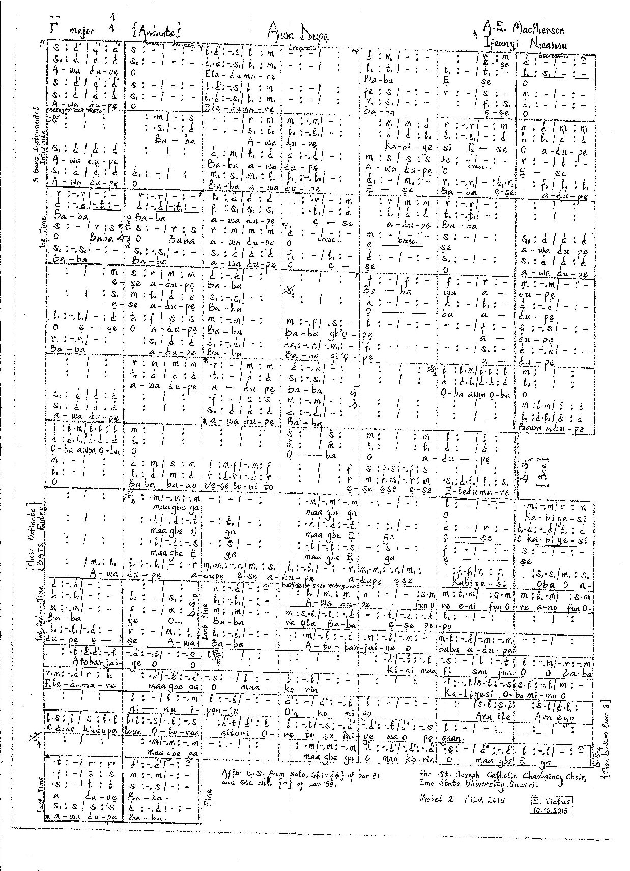 Awadupe - Download Choir Script PDF