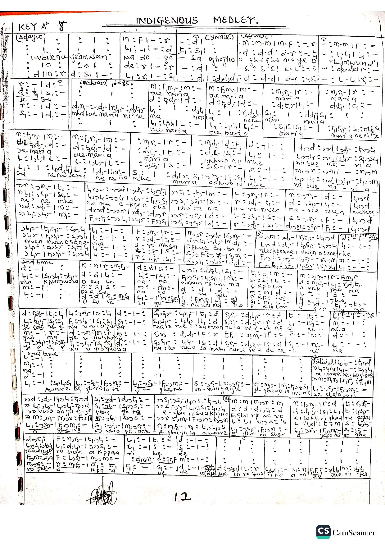 Indigenous Medley - Download Choir Script PDF