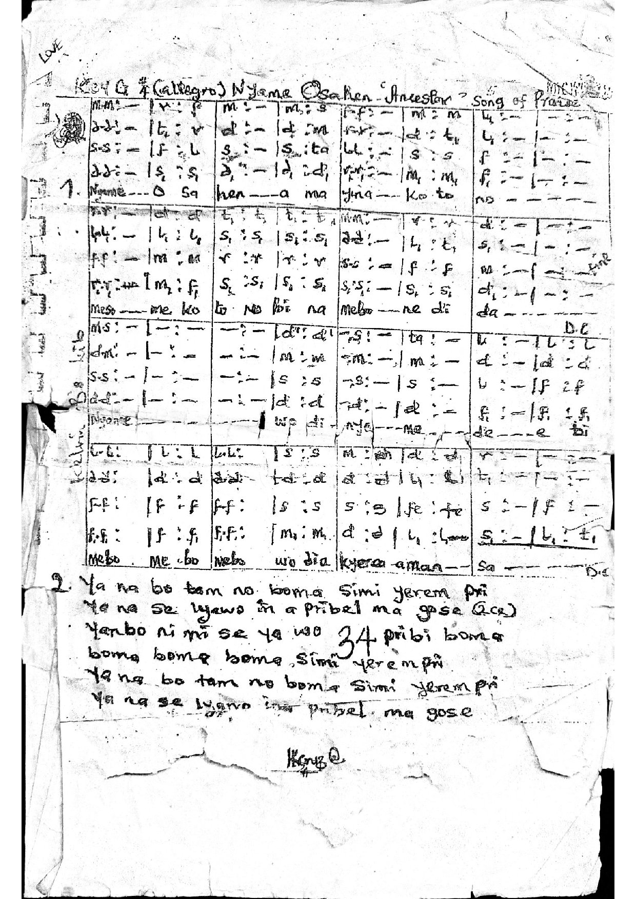 Nyame Osahen - Download Choir Script PDF