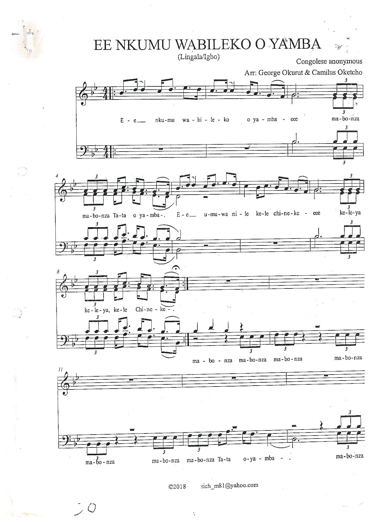 Mabonza New - Download Choir Script PDF