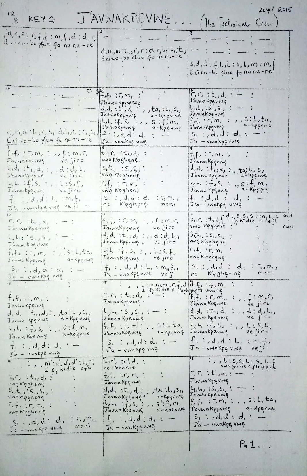 J Awakpevwe - Download Choir Script PDF