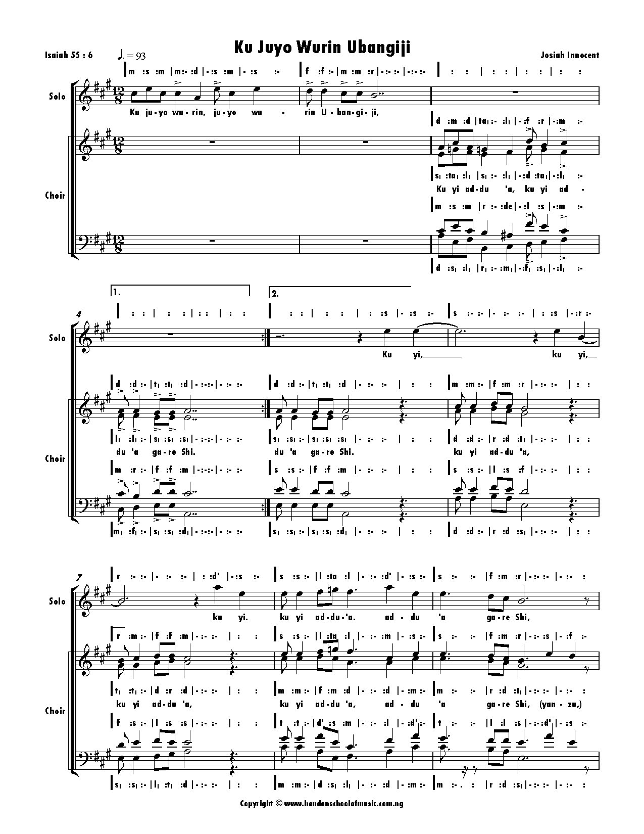 Ku Juyo Wurin Ubangiji.sib - Download Choir Script PDF