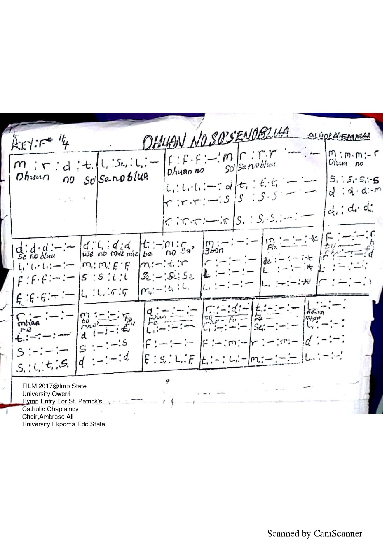 Ohuano - Download Choir Script PDF