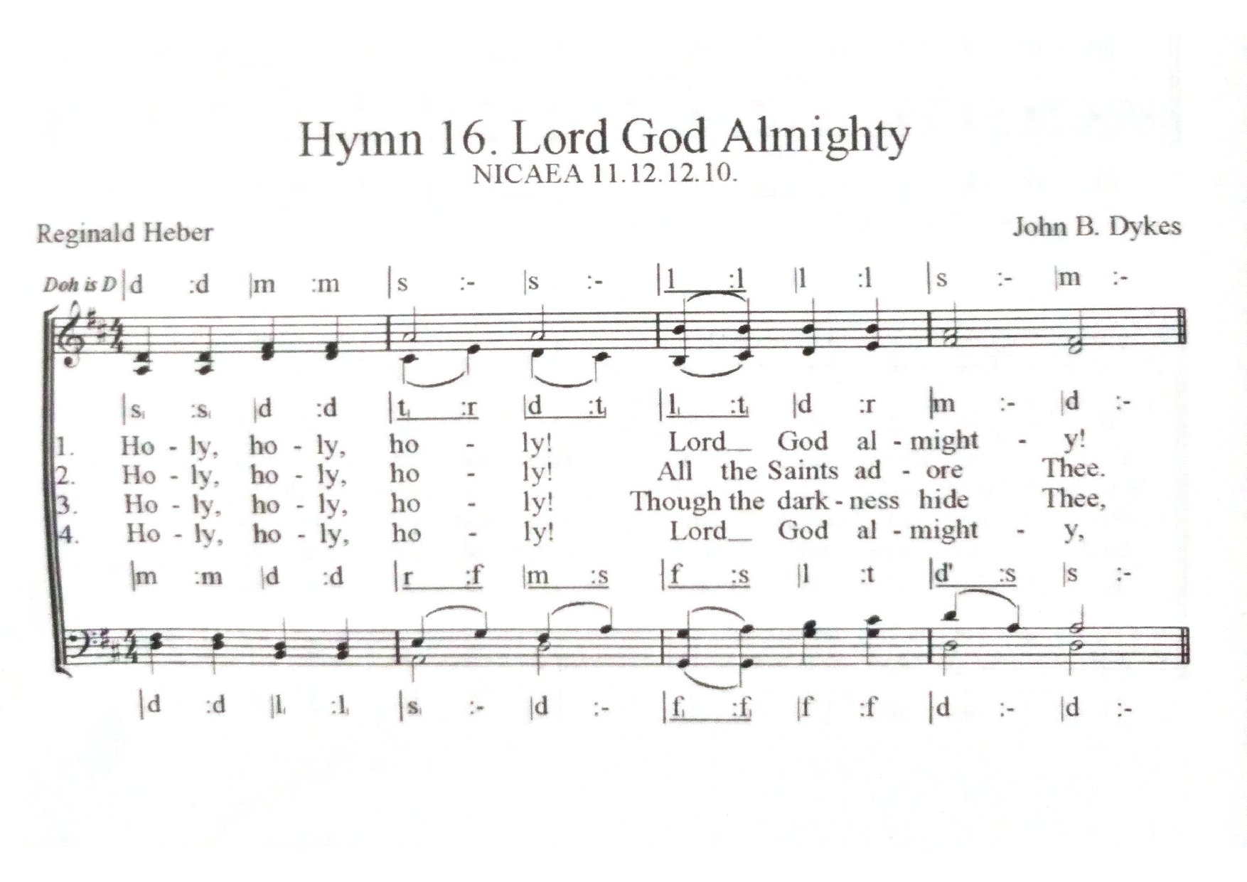 Holy Holy Lord God Almighty - Download Choir Script PDF