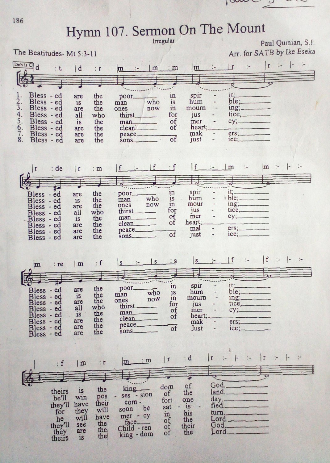 Sermon On The Mountain - Download Choir Script PDF