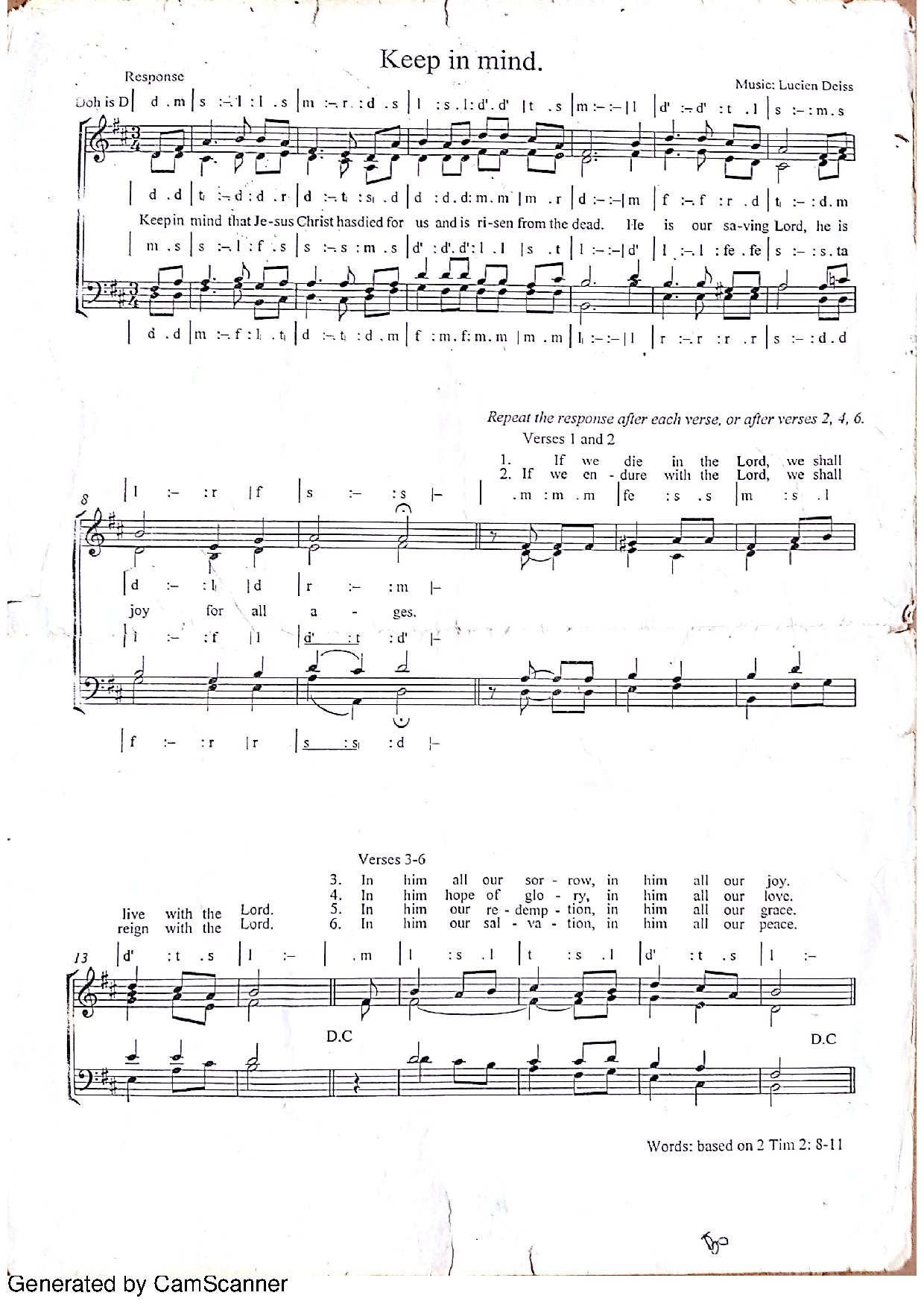 Keep In Mind - Download Choir Script PDF