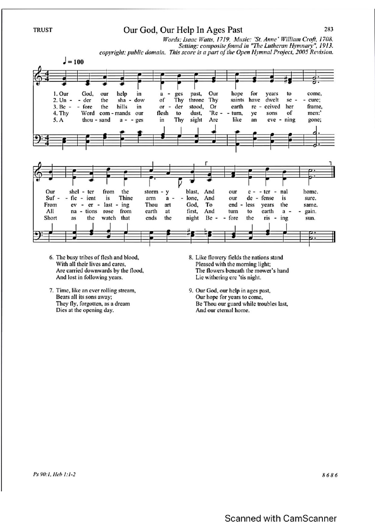 Our God Our Help In Ages Past - Download Choir Script PDF