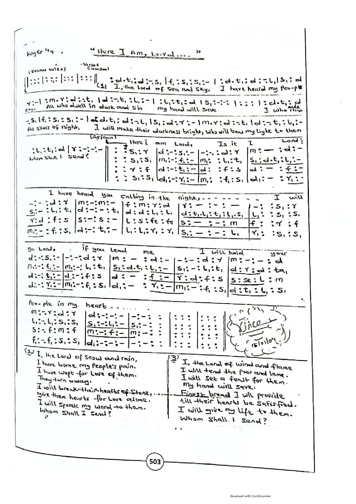 Here I Am Lord - Download Choir Script PDF