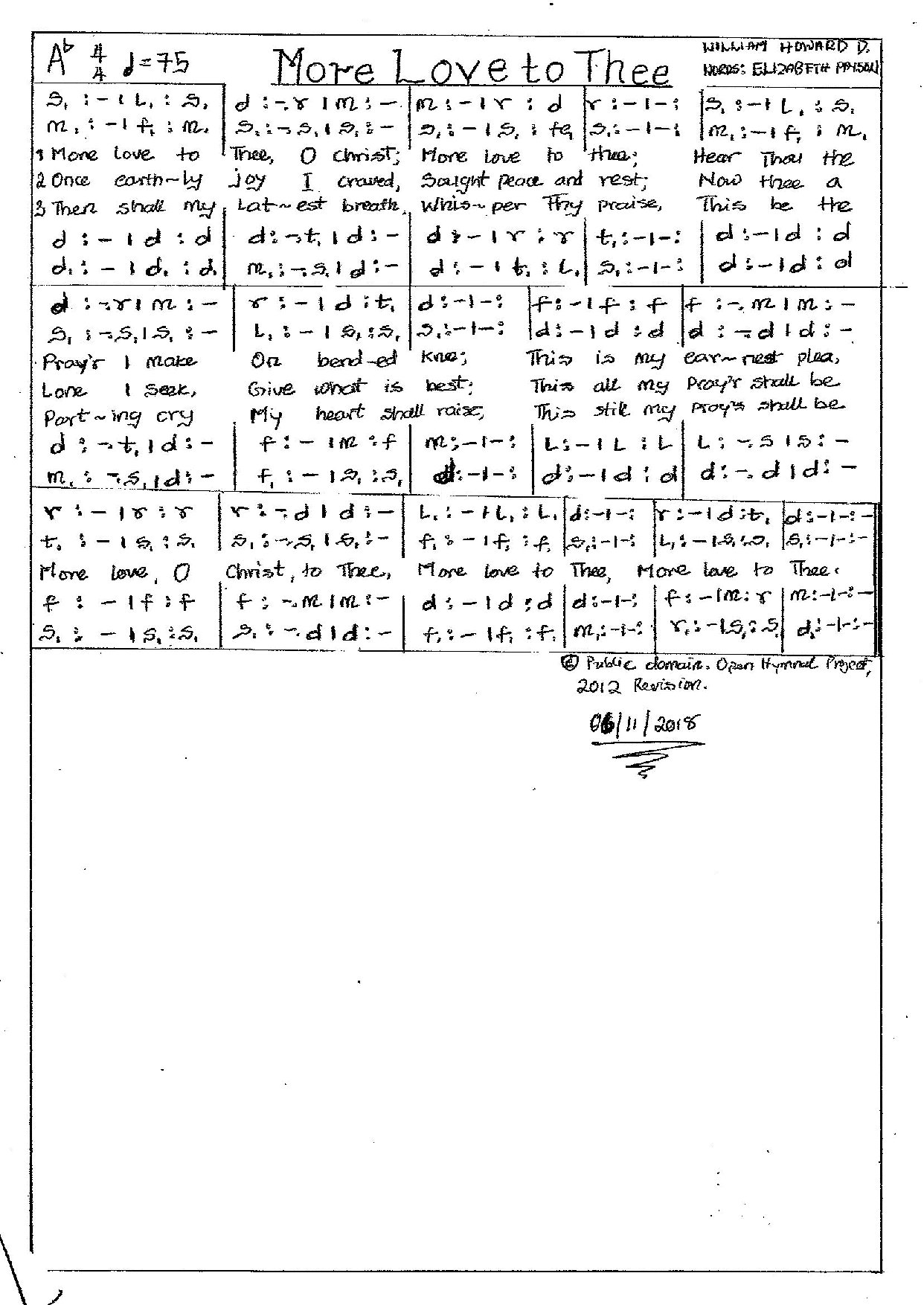 More Love To Thee - Download Choir Script PDF