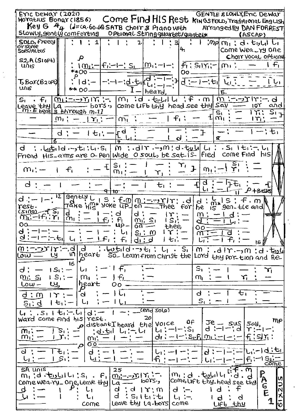 Come Find His Rest Dan Forrest - Download Choir Script PDF