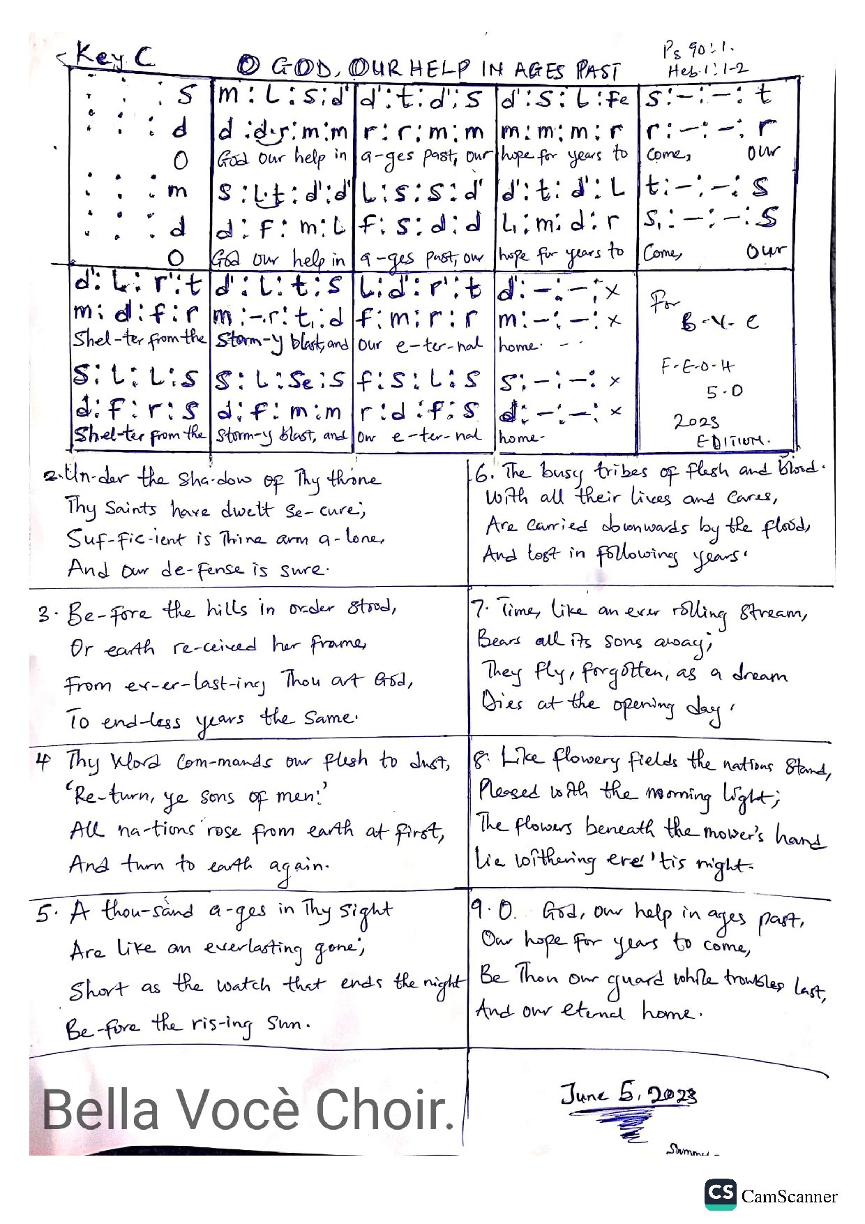 O God, Our Help - Download Choir Script PDF
