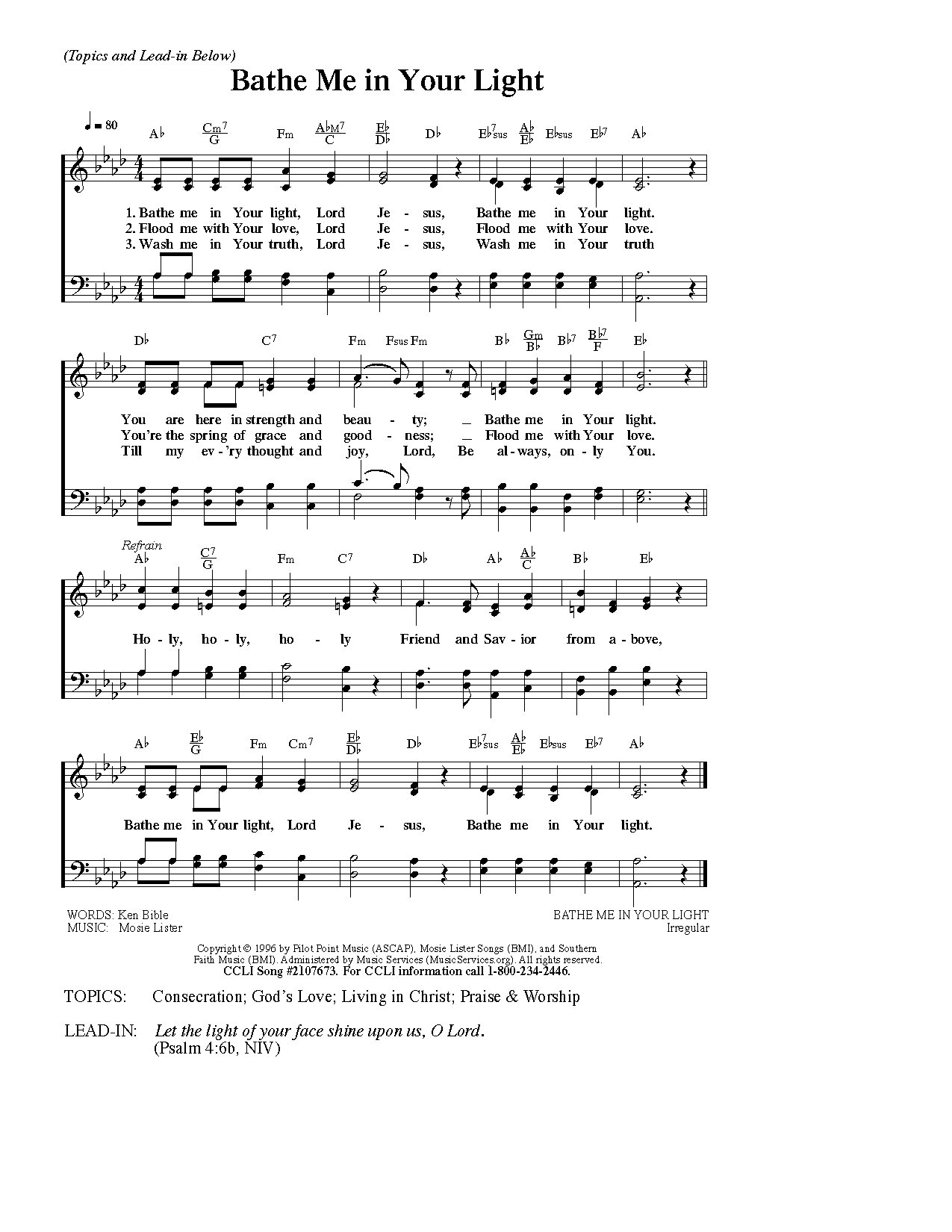 Bathe Me - Download Choir Script PDF