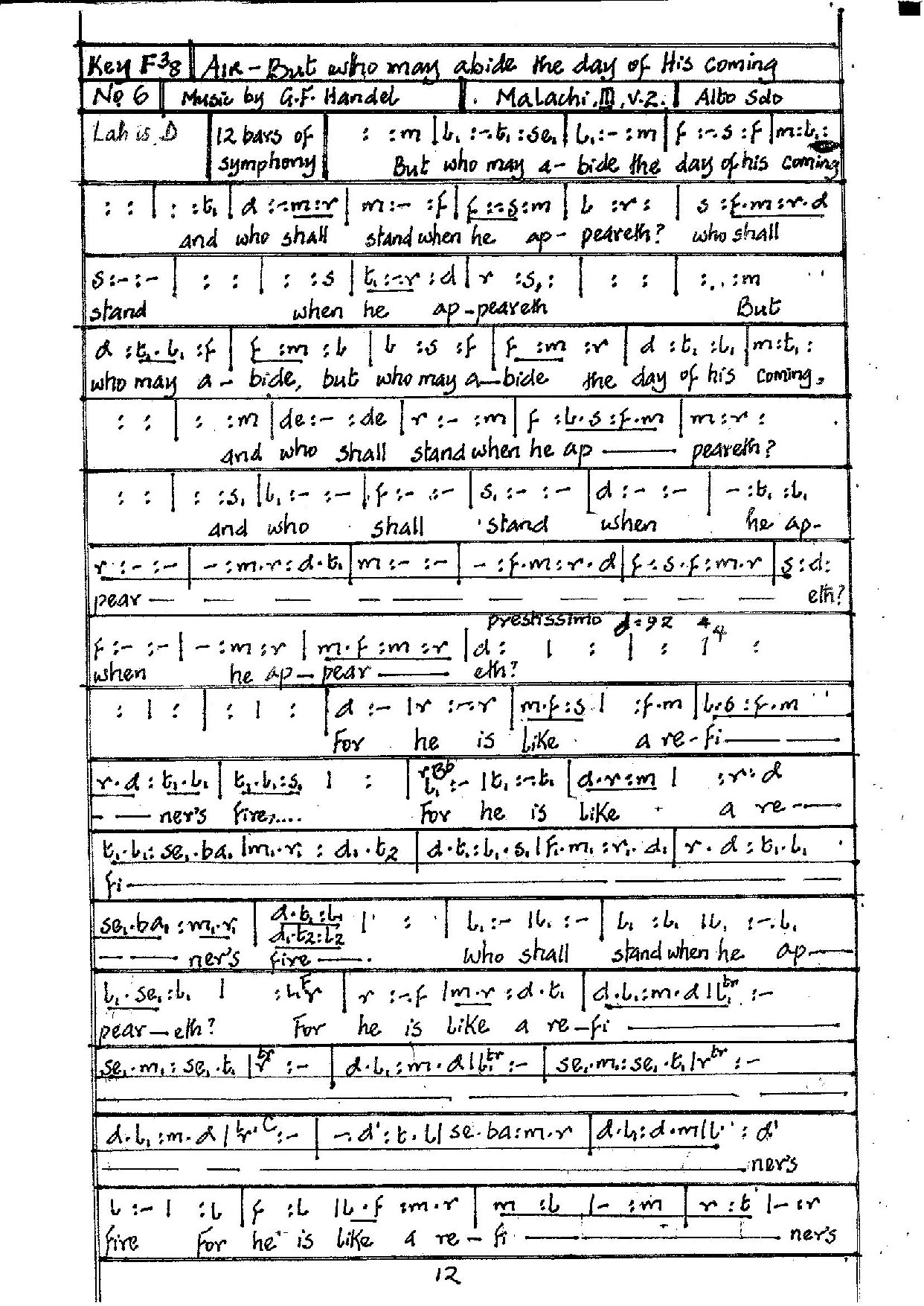 But Who May Abide - Download Choir Script PDF