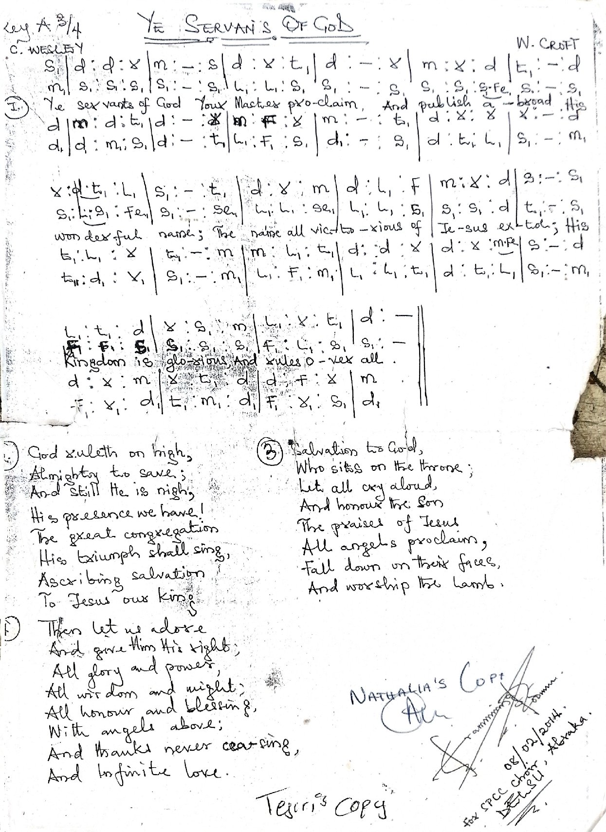 Ye Servant Of God - Download Choir Script PDF