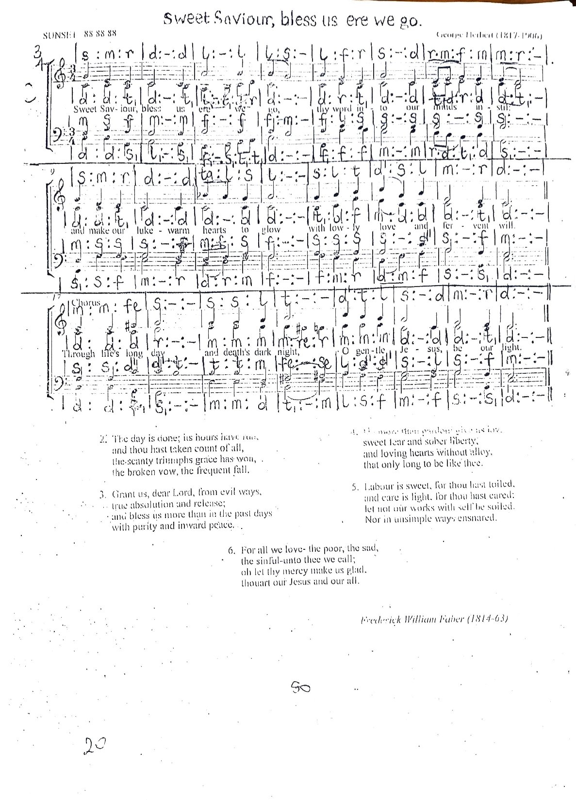 Sweet Saviour Bless Us Ere We Go - Download Choir Script PDF