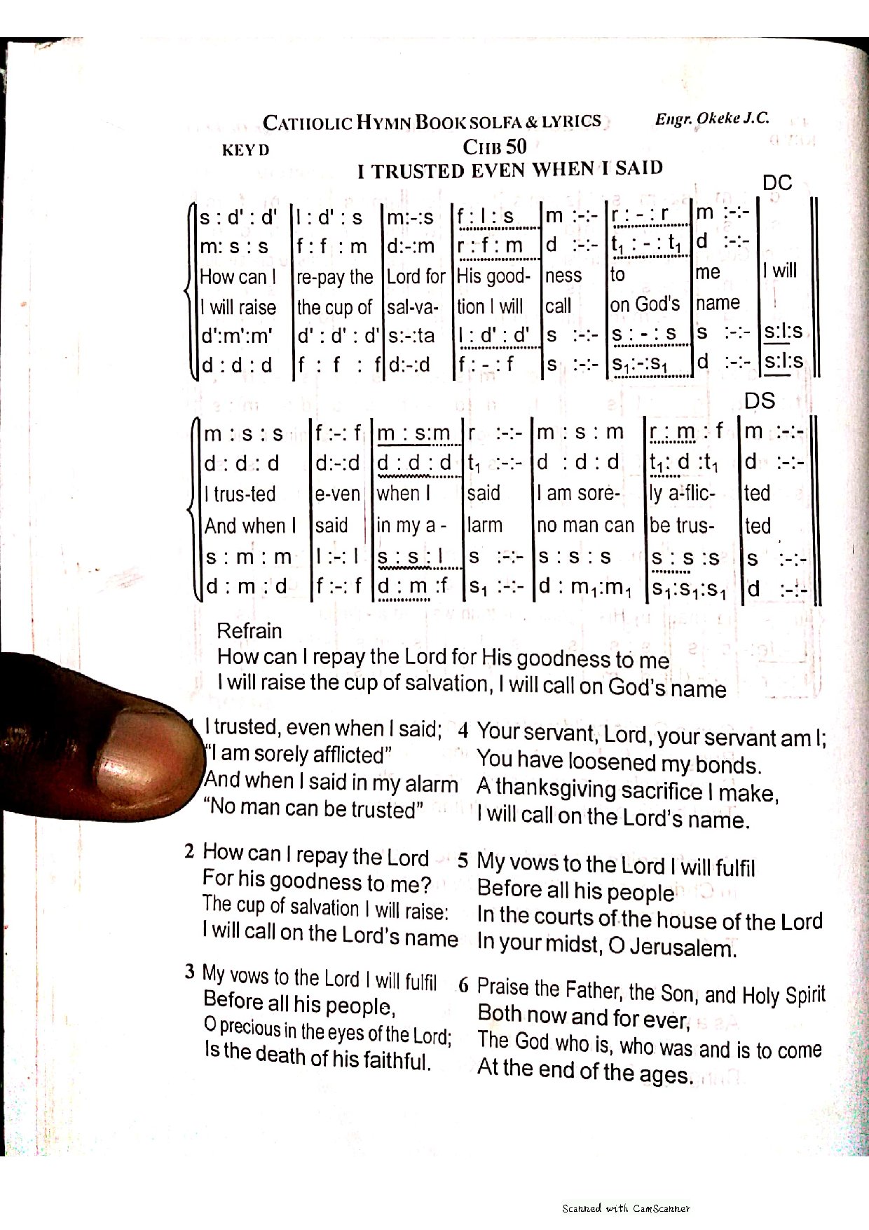 How Can I Repay The Lord - Download Choir Script PDF