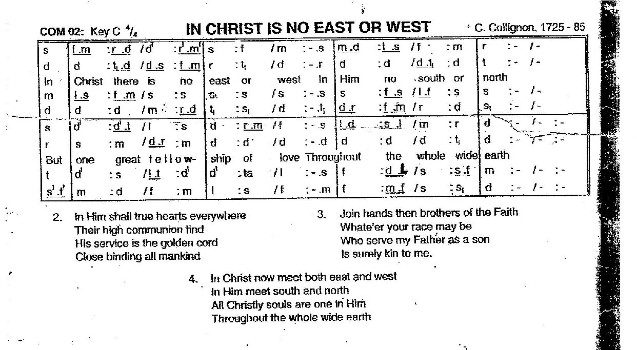In Christ No East Or West - Download Choir Script PDF