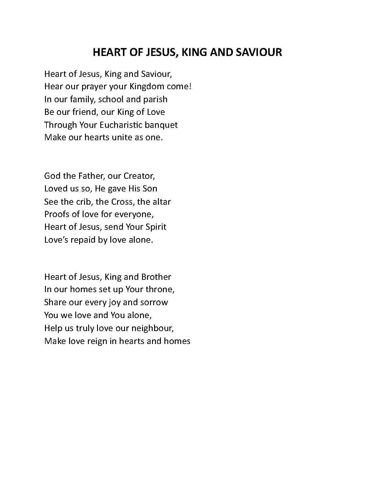Heart Of Jesus - Download Choir Script PDF