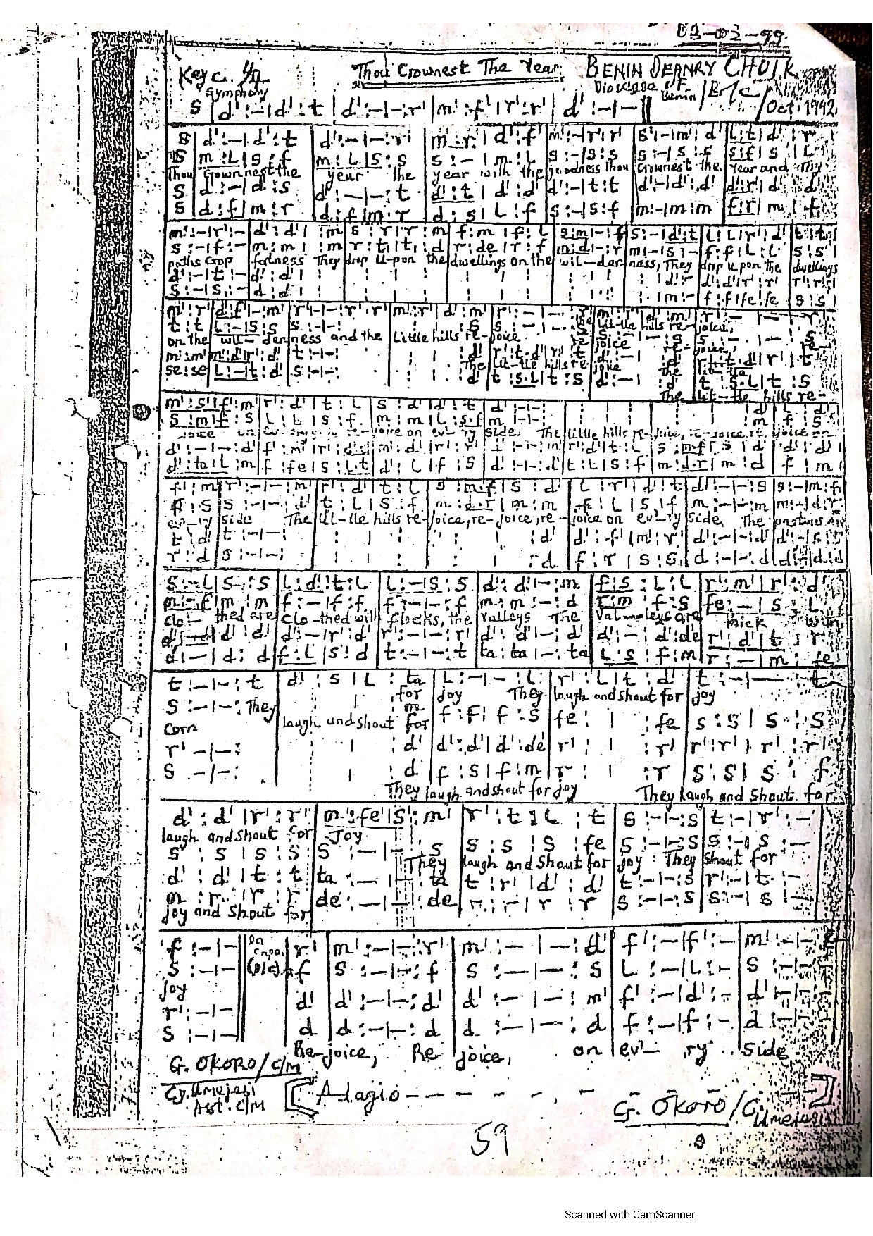 Thou Crownest The Year (original) - Download Choir Script PDF