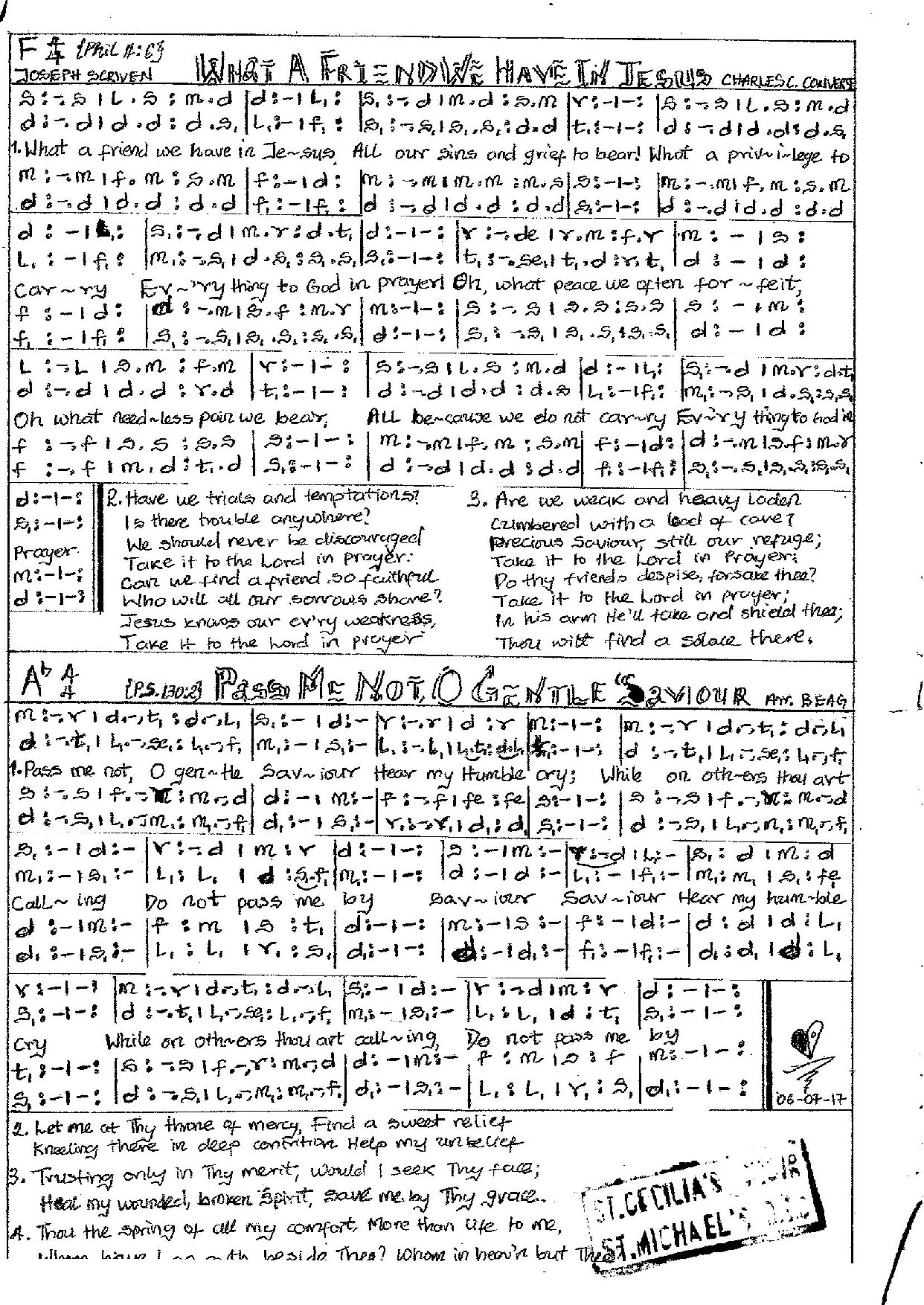 Pass Me Not O Gentle Saviour - Download Choir Script PDF