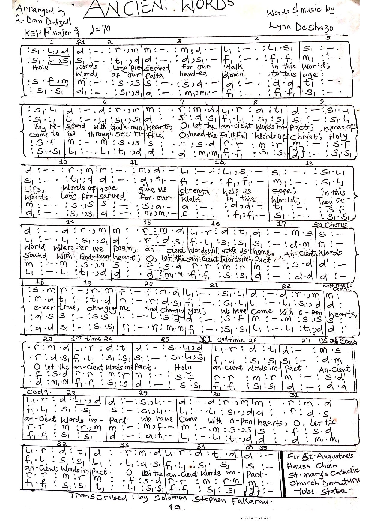 Ancient Word - Download Choir Script PDF