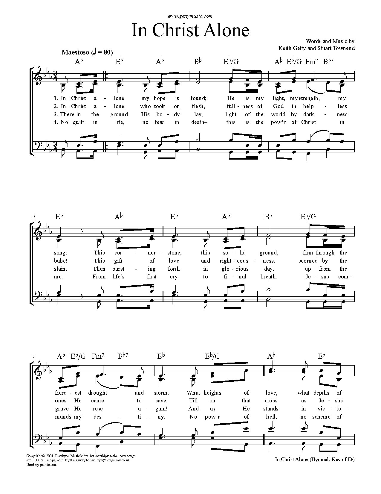 In Christ Alone Hymnal - Download Choir Script PDF