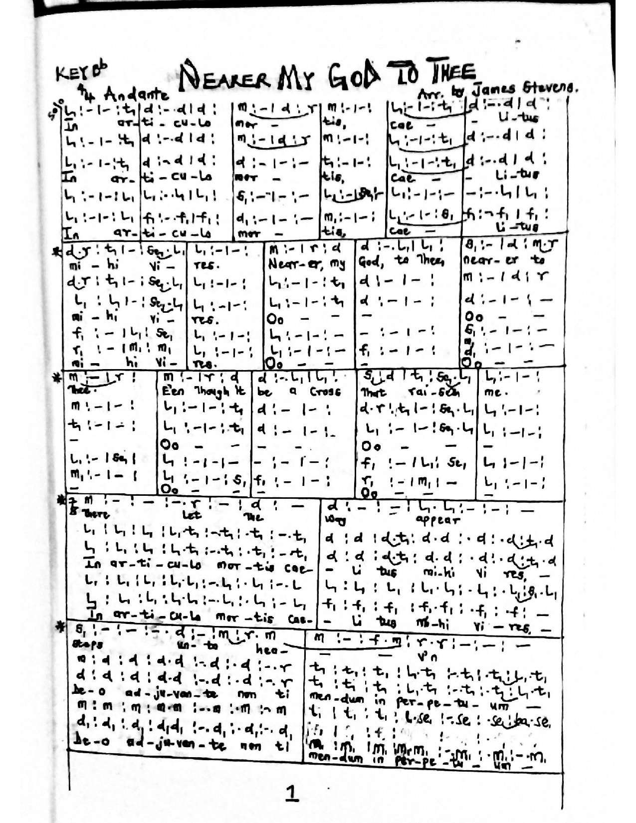 Nearer My God - In Articulo - Download Choir Script PDF