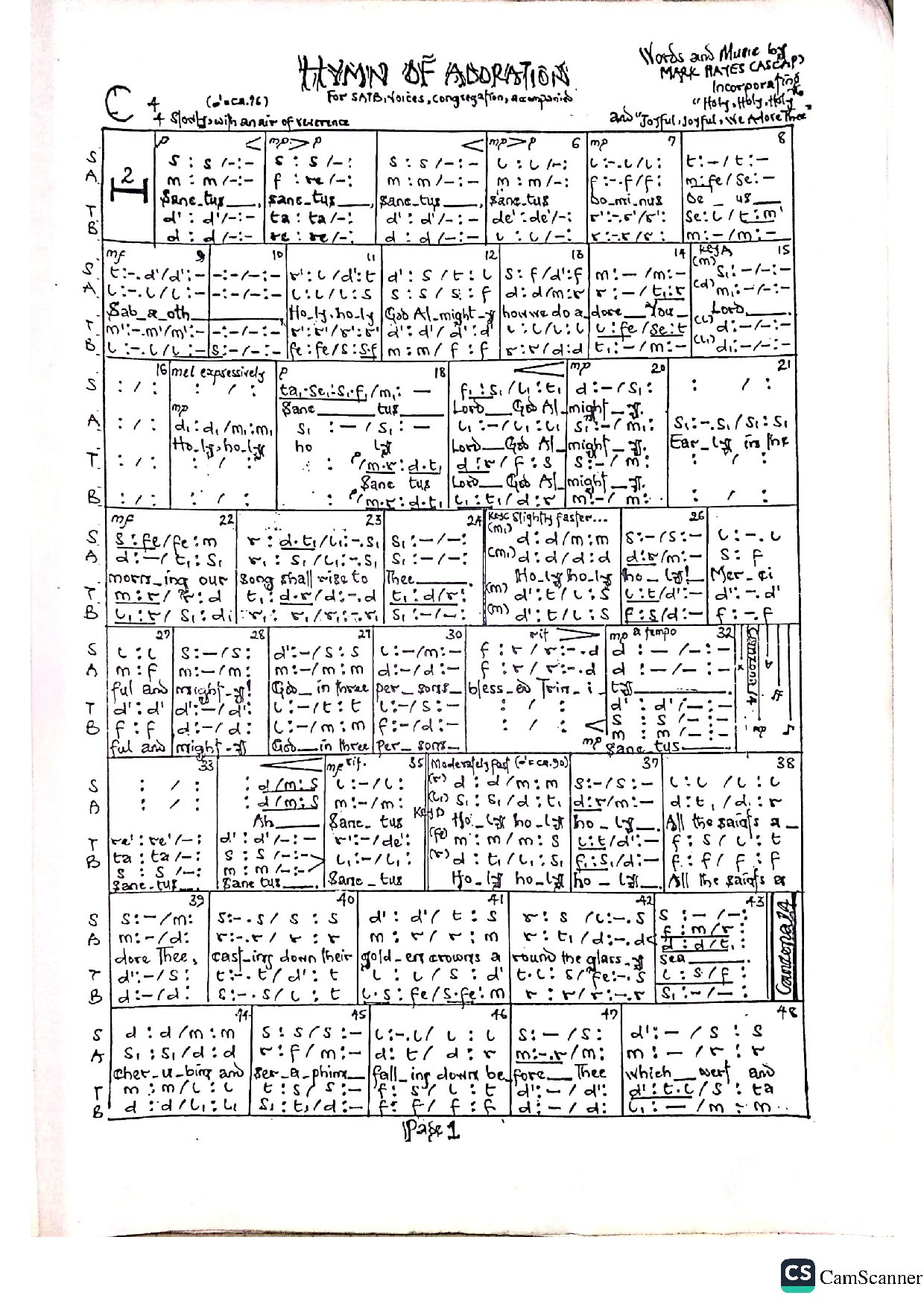 Hymn Of Adoration - Download Choir Script PDF