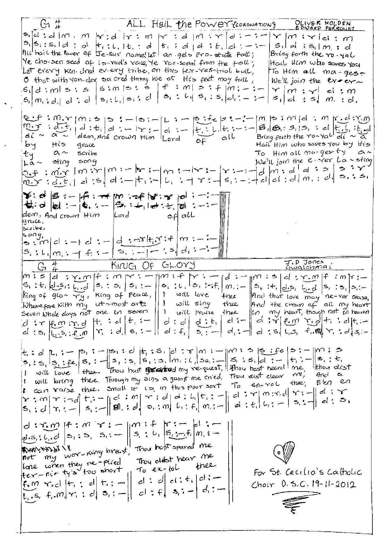 King Of Glory - Download Choir Script PDF