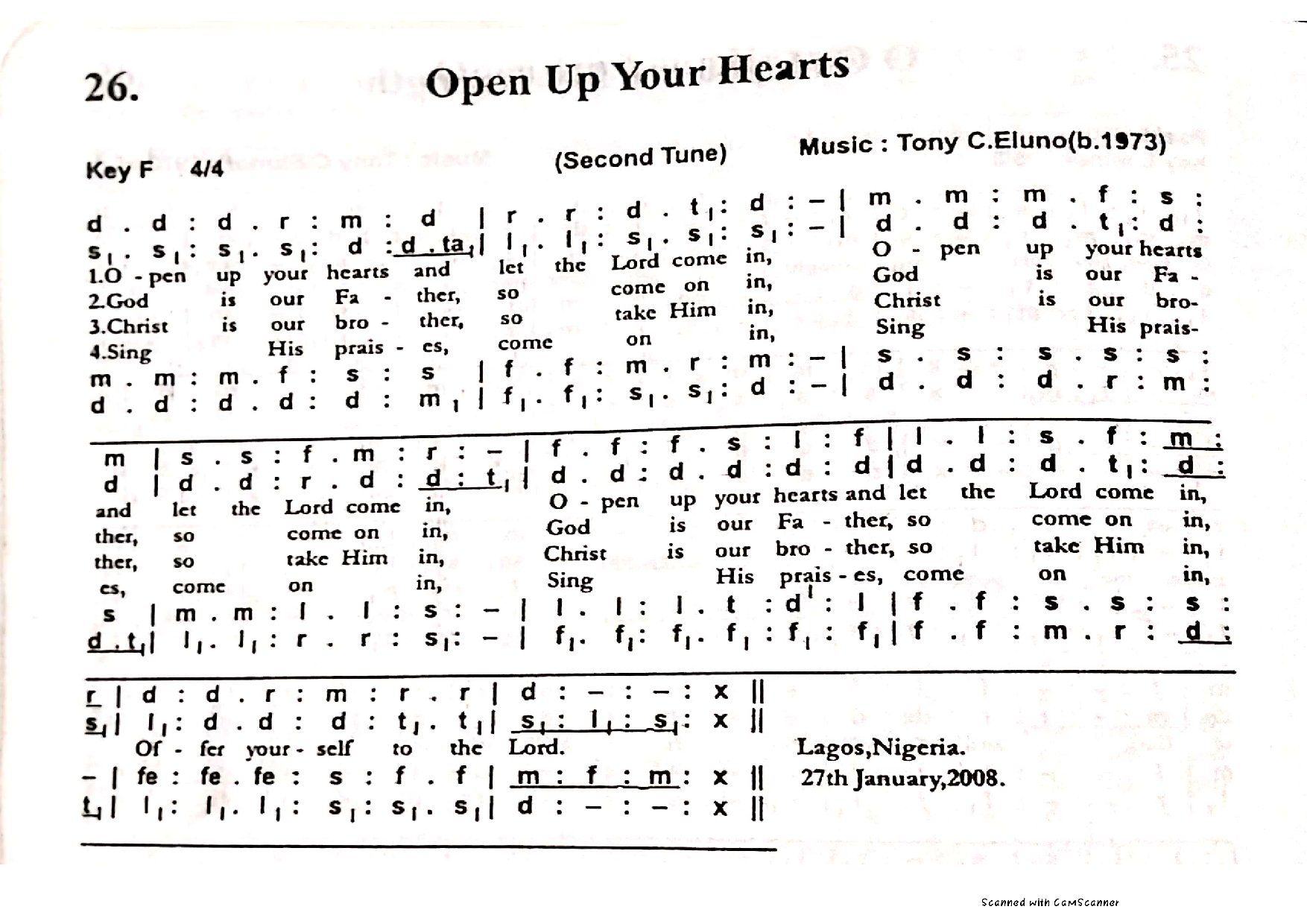 Open Up Your Hearts Hymn - Download Choir Script PDF