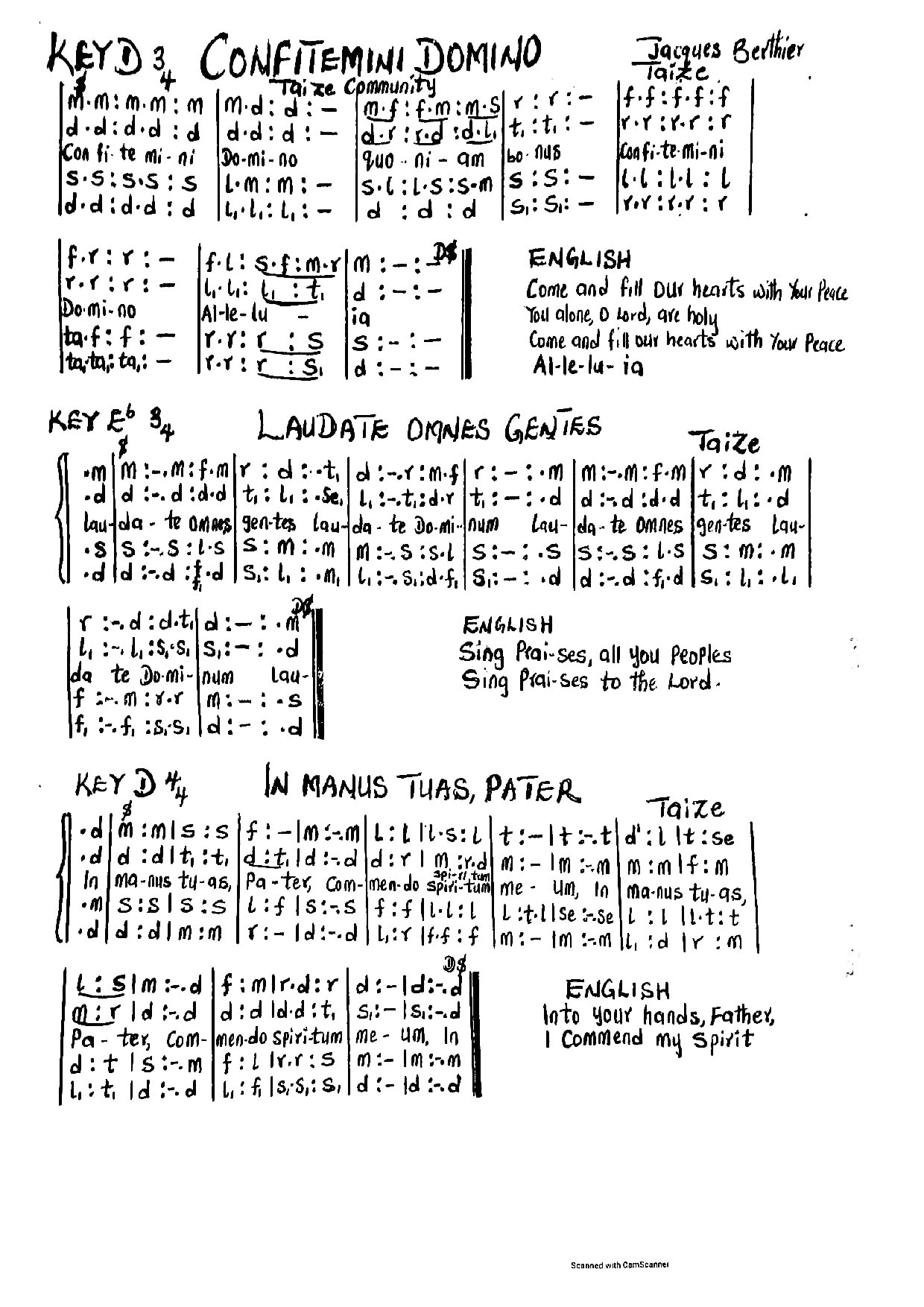 Taize Latin - Download Choir Script PDF
