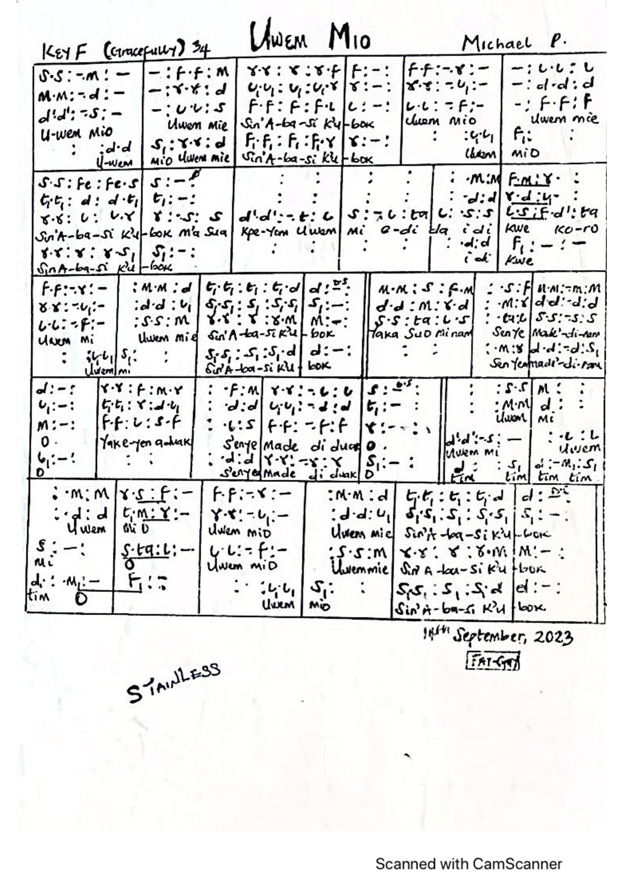 Uwem Mio - Download Choir Script PDF