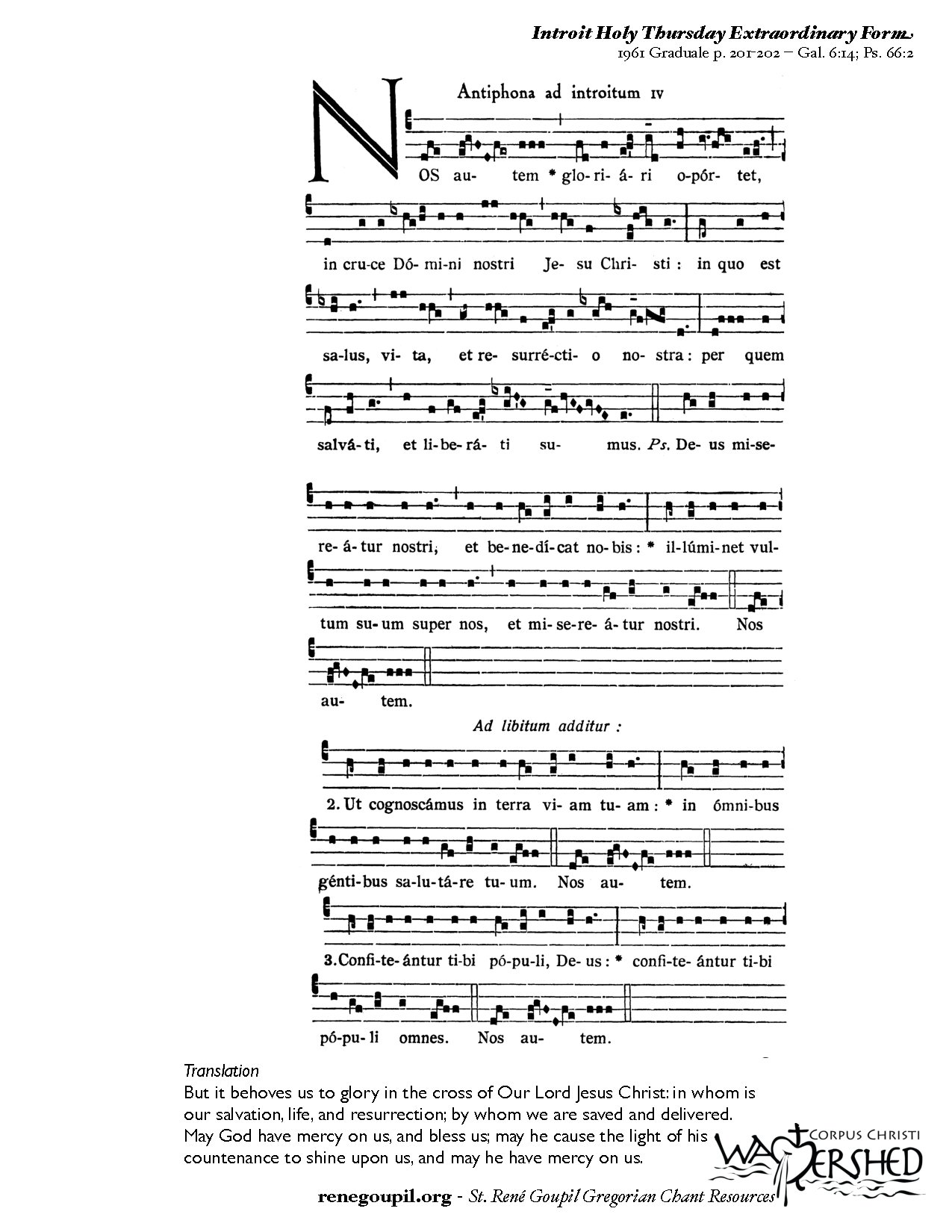 Nos Autem - Download Choir Script PDF