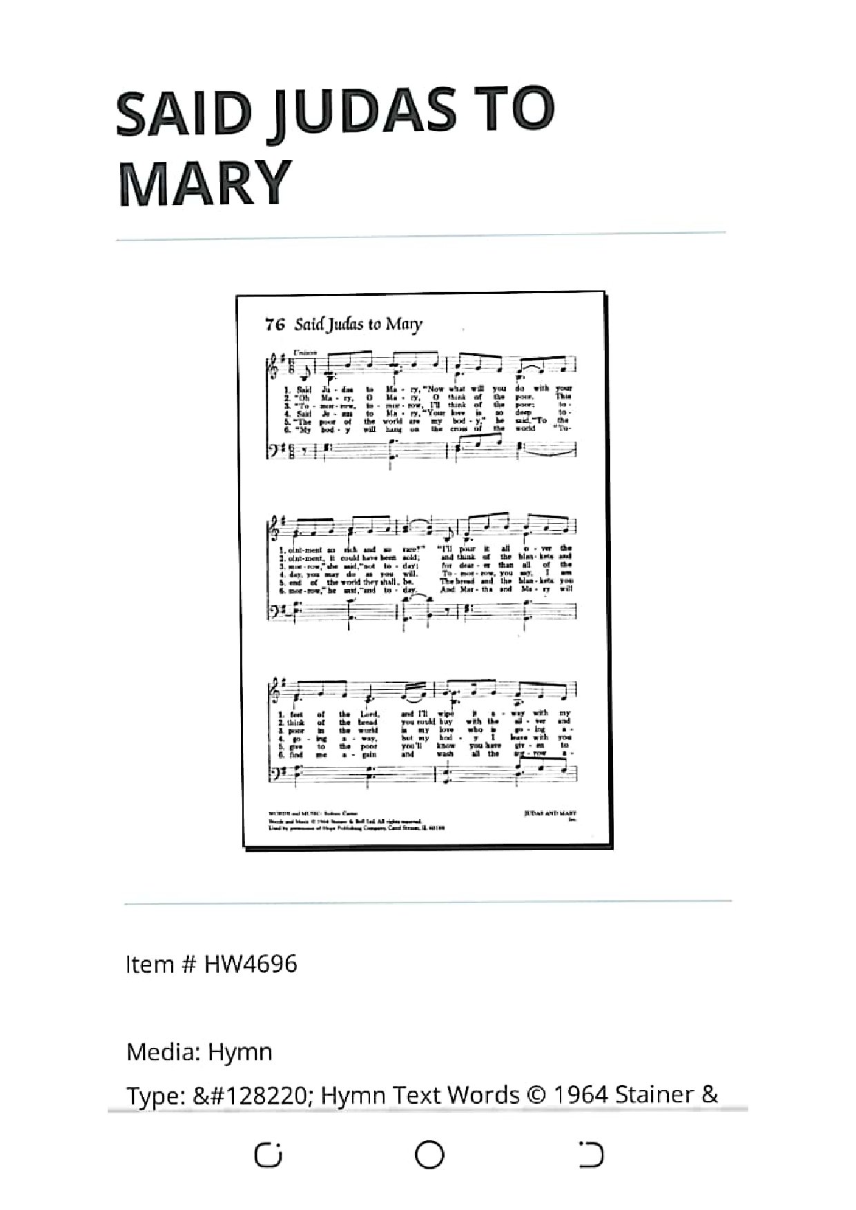 Said Judas To Mary - Download Choir Script PDF