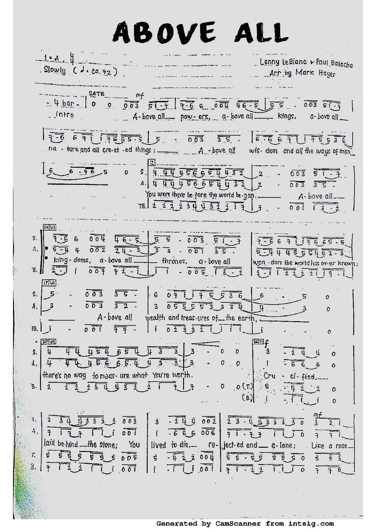 Pdfcoffee.com-above-all-satb - Download Choir Script PDF