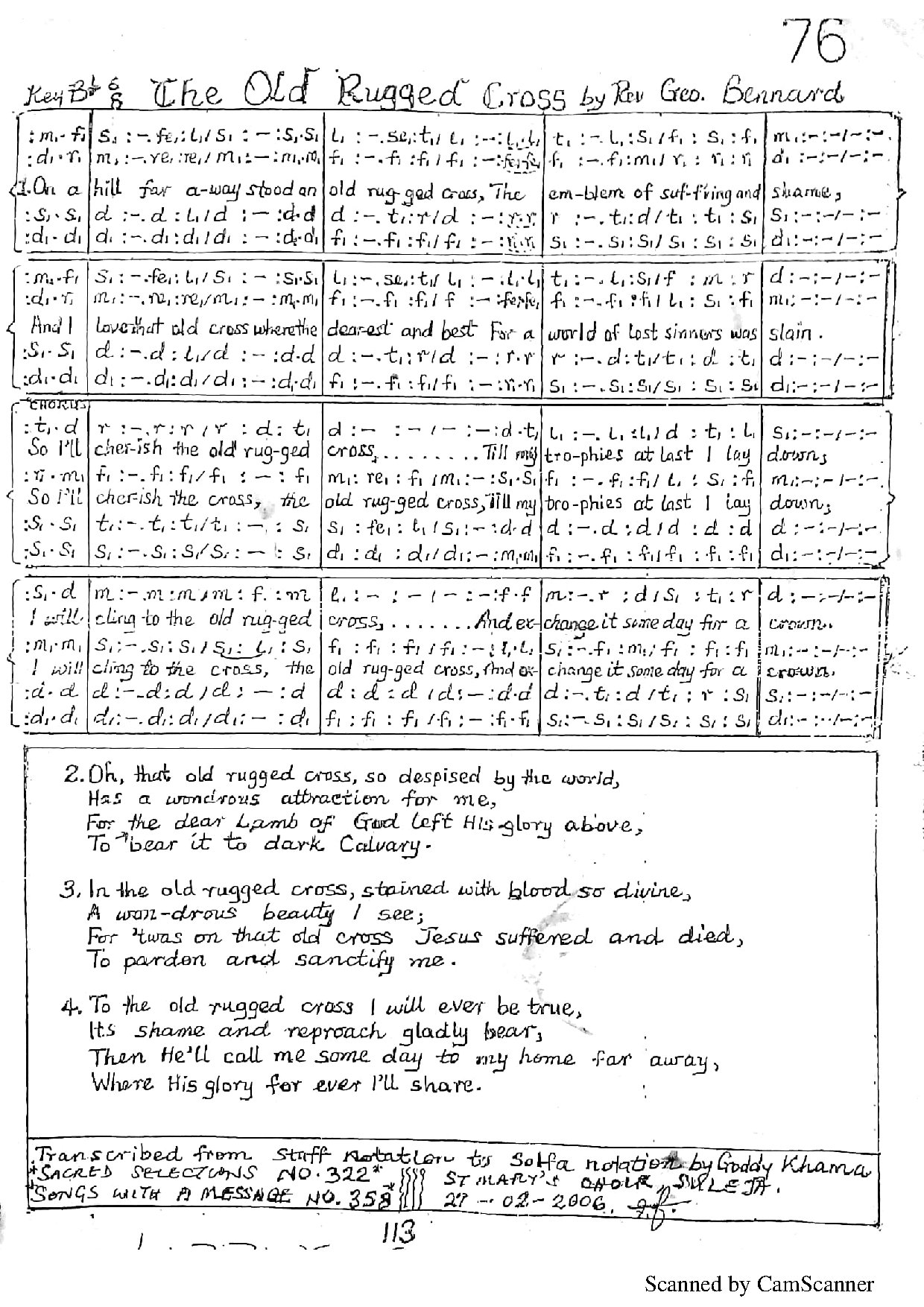 Old Rugged Cross 1 - Download Choir Script PDF